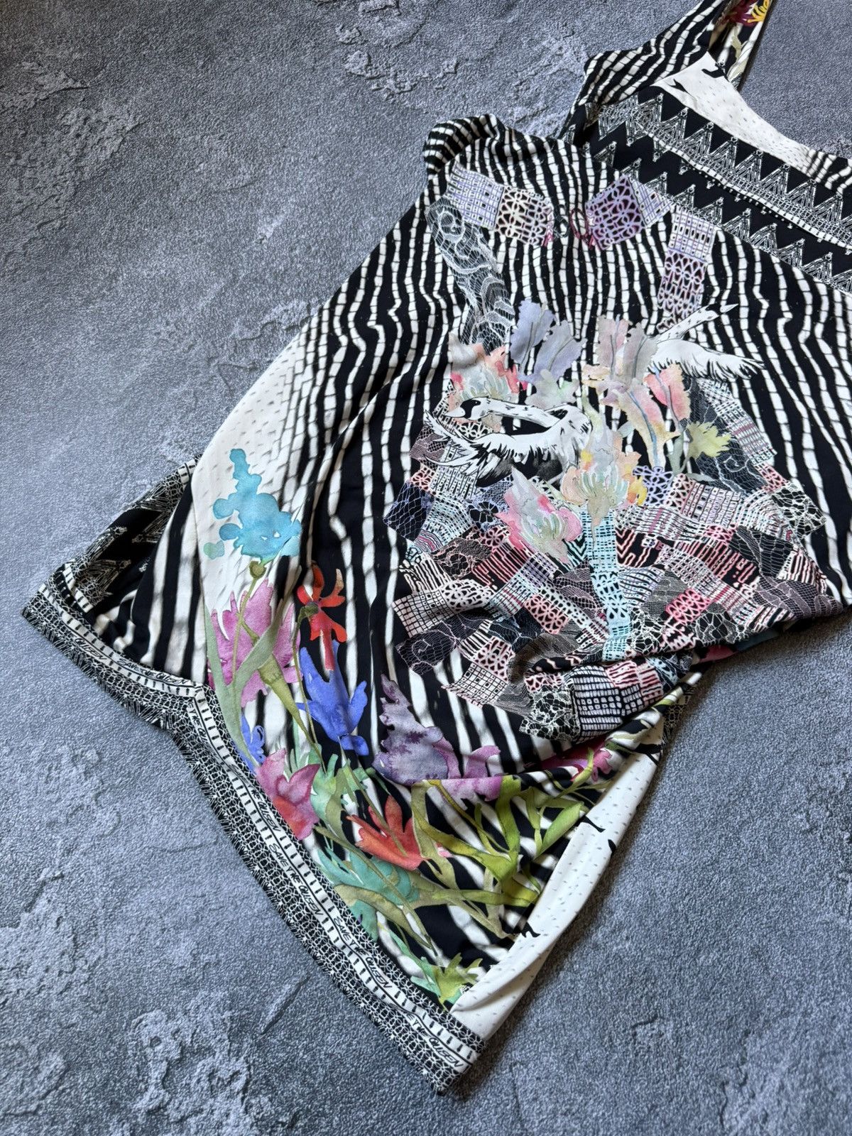 Jean Paul Gaultier Save The Queen Asymmetrical Printed Colorful Abstract Dress Size L / US 10 / IT 46 - 7 Thumbnail