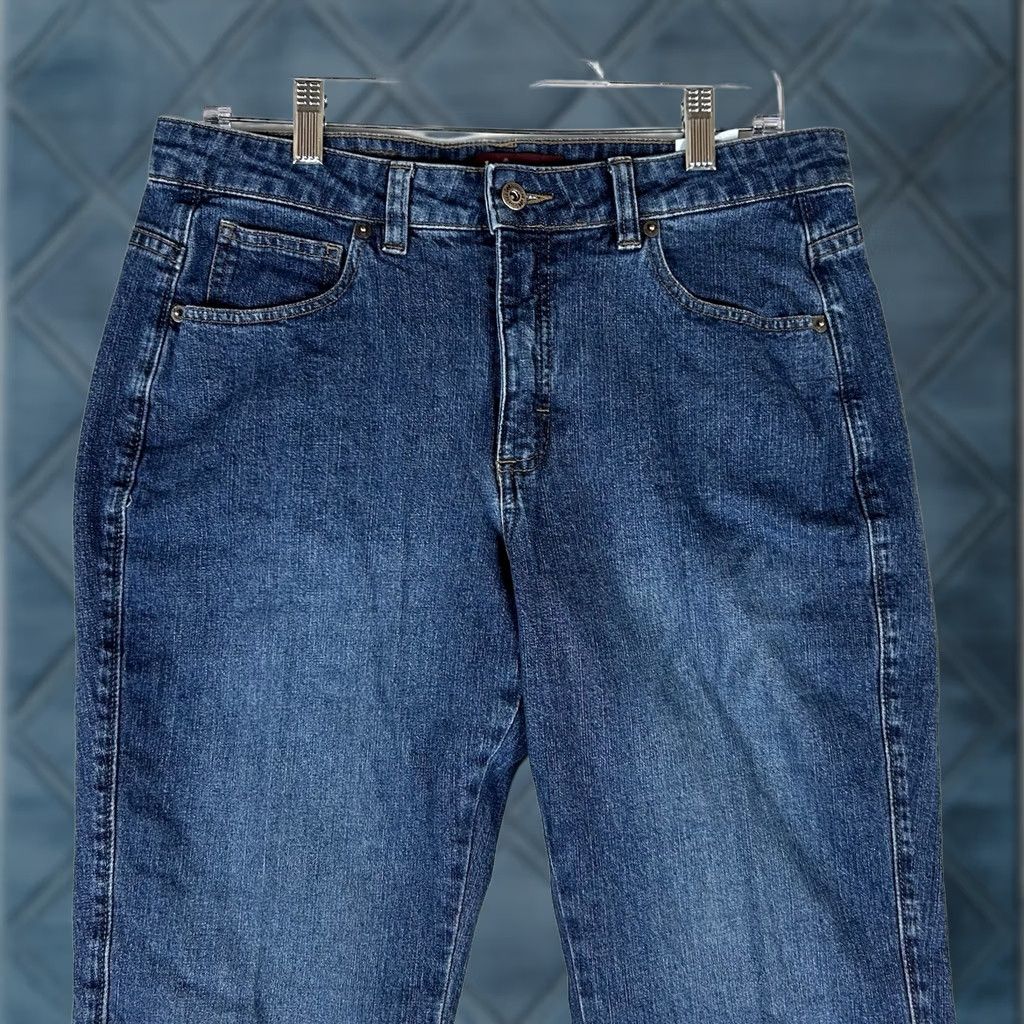 Lee Lee Riveted Ultimate 5 Pocket Straight Leg Jeans Womens 12S Short High Rise Blue Denim Size 34" / US 12 / IT 48 - 1 Thumbnail