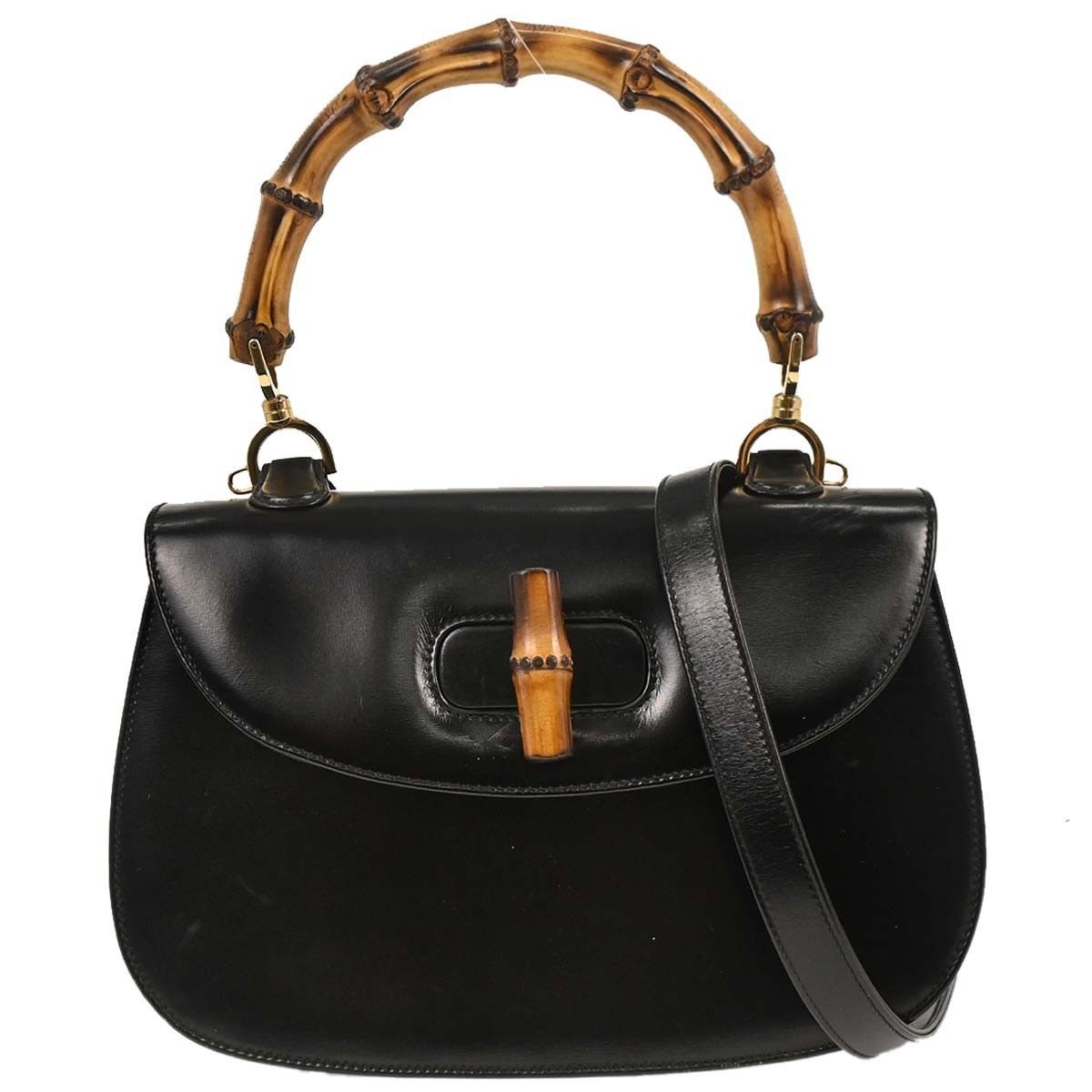 Gucci Gucci Vintage Convertible Bamboo Top Handle Bag Leather Size ONE SIZE - 1 Thumbnail