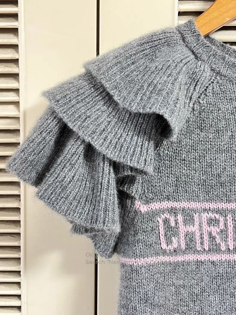 Dior Dior Gray Lucky Star Cashmere Short-sleeved Knitwear Size XXS / US 00 / IT 34 - 5 Thumbnail