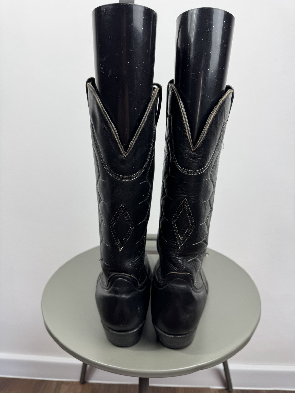 Other Vintage Black Leather Cowboy Western Boots Leather 43 EU Size US 9.5 / EU 42-43 - 10 Thumbnail
