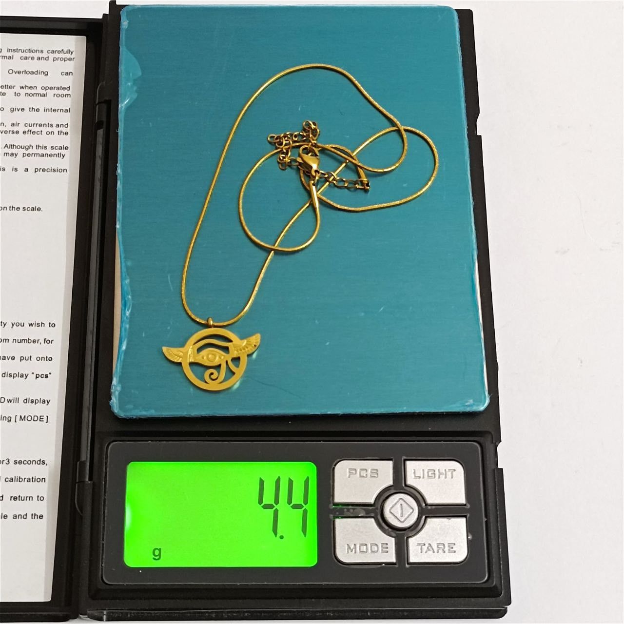Handmade Gold plated necklace with Eye of Horus pendant, Egyptian Size ONE SIZE - 5 Thumbnail