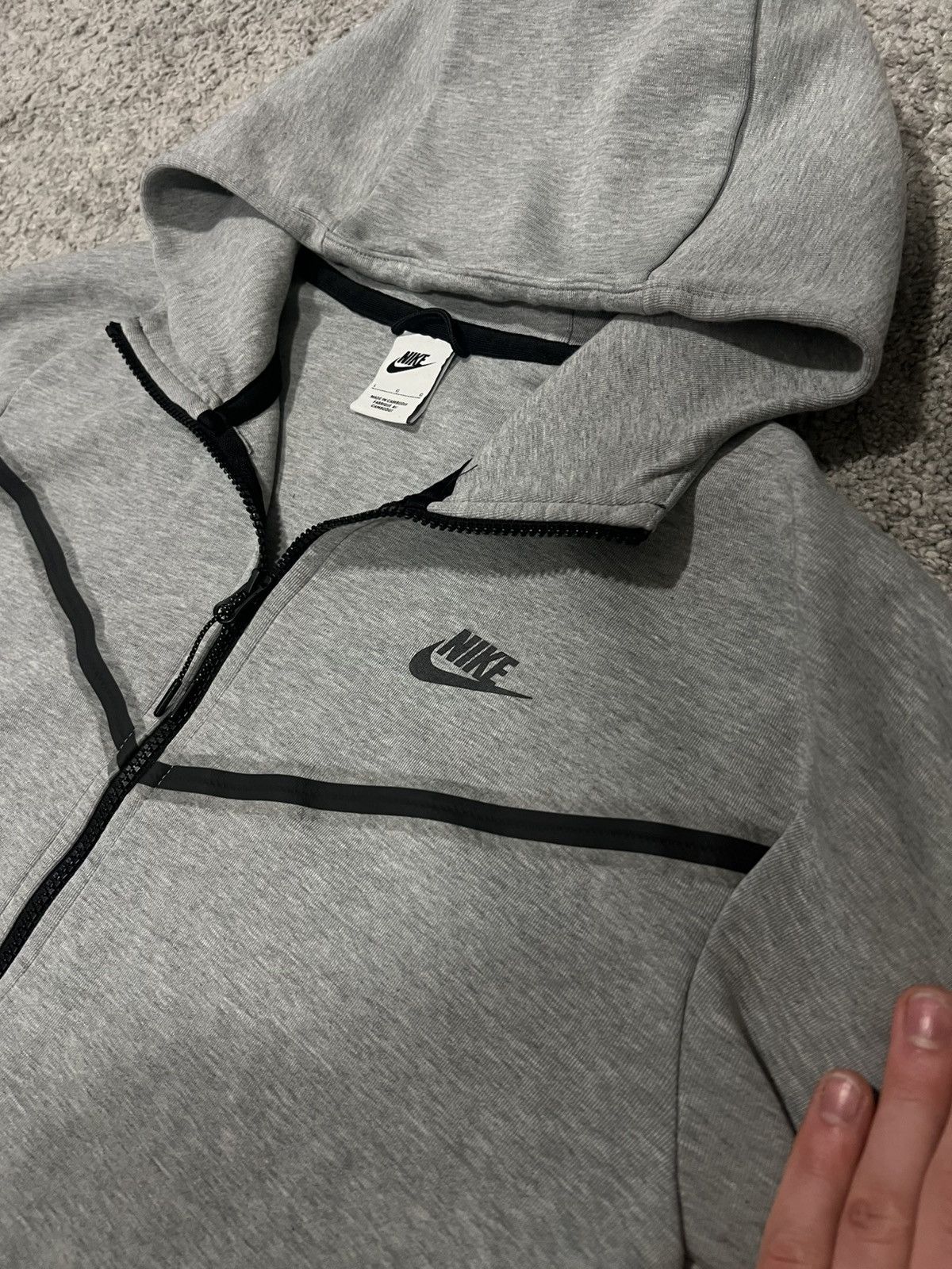 Nike Nike Tech Fleece gray hoodie zip Size US L / EU 52-54 / 3 - 5 Thumbnail