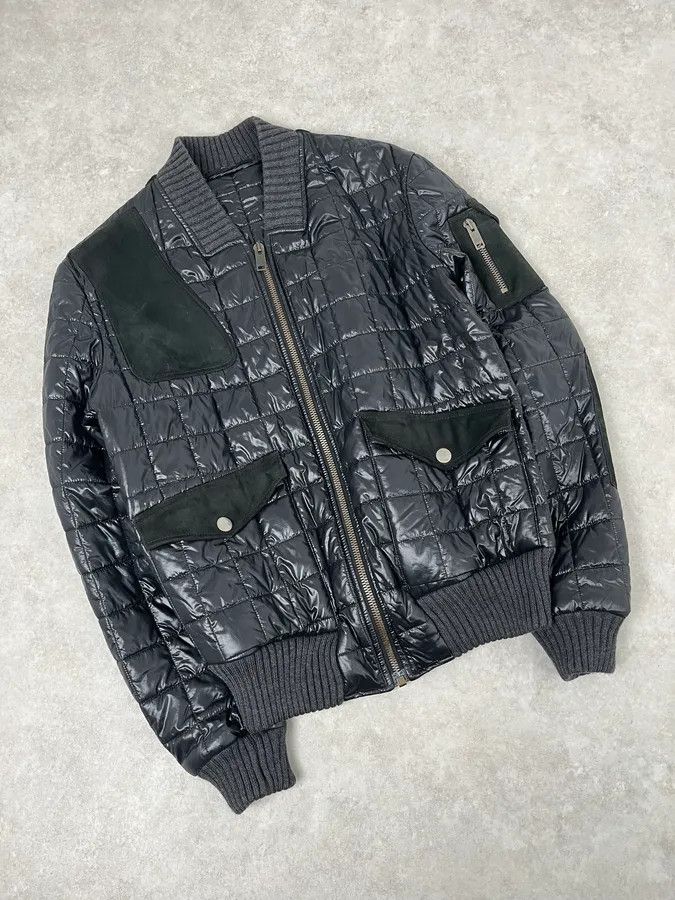 Gucci 2000s Gucci Black Hybrid Leather Puffer Quilted Jacket Size US M / EU 48-50 / 2 - 4 Thumbnail