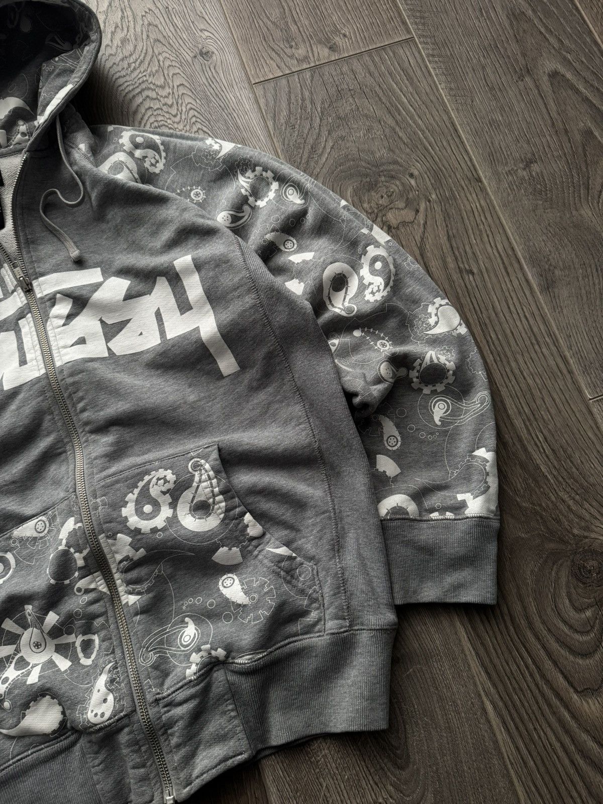 Stussy × Vintage Vintage Stussy Big Logo Zip-Up Hoodie Size US M / EU 48-50 / 2 - 3 Thumbnail