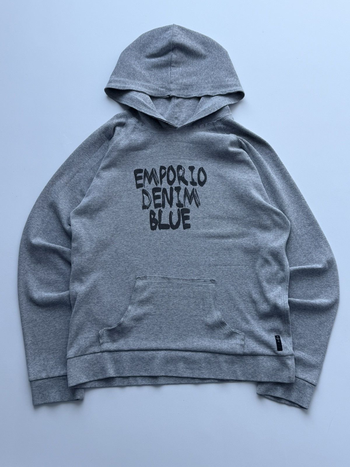 Emporio Armani 2000s Emporio Armani Distressed Hoodie Size US L / EU 52-54 / 3 - 1 Thumbnail