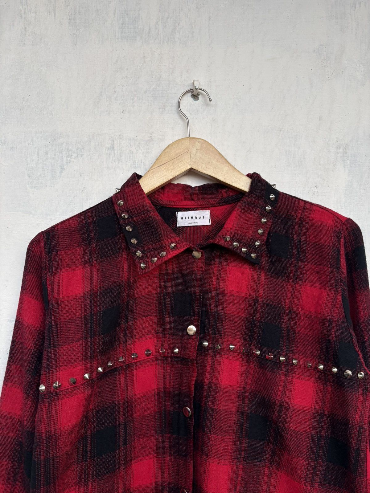 Japanese Brand Studded Plaid Button Up Shirt Size US M / EU 48-50 / 2 - 5 Thumbnail
