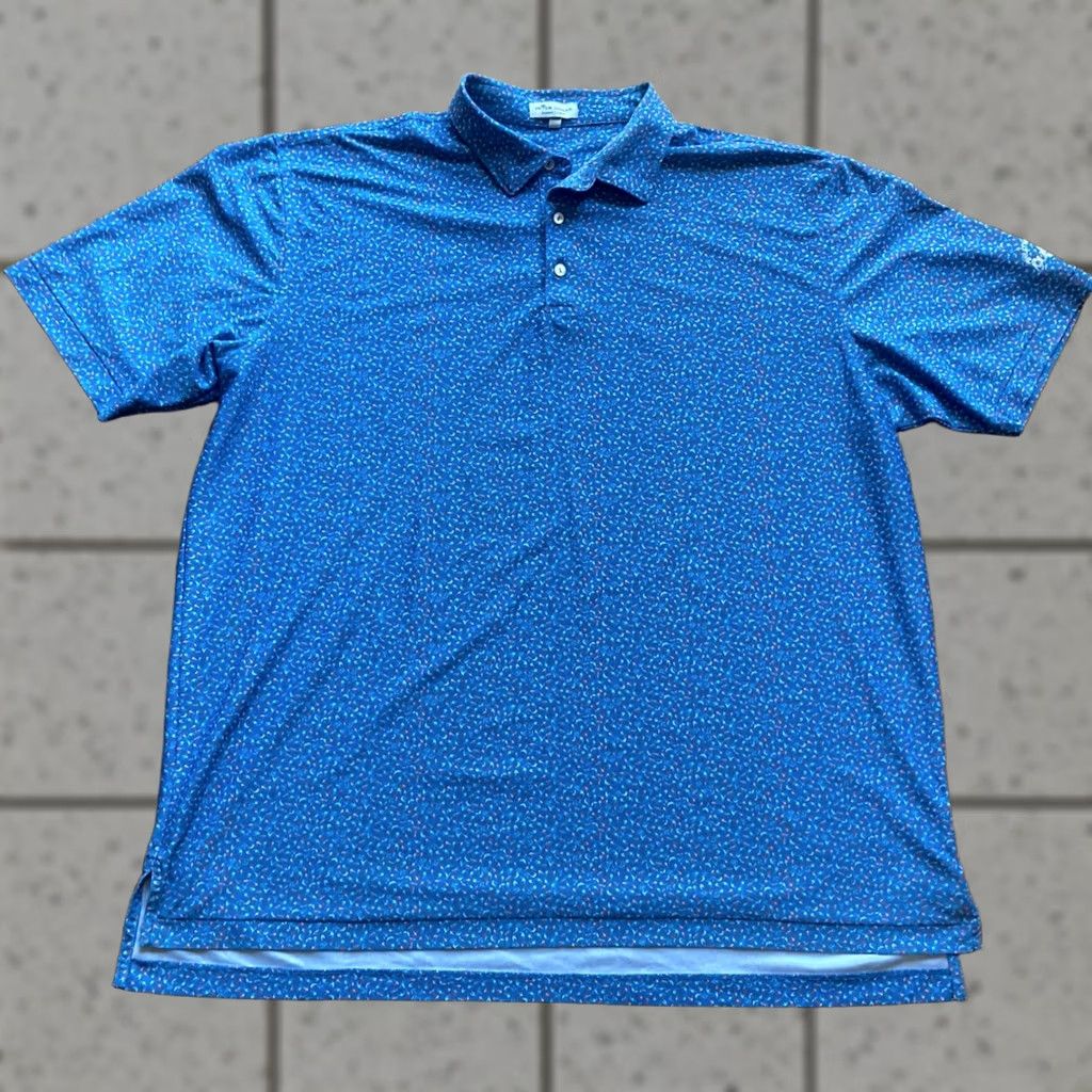 Peter Millar Peter Millar Summer Comfort Polo Shirt Mens 2XL Country Club Louisiana AOP Blue Size US XXL / EU 58 / 5 - 1 Thumbnail