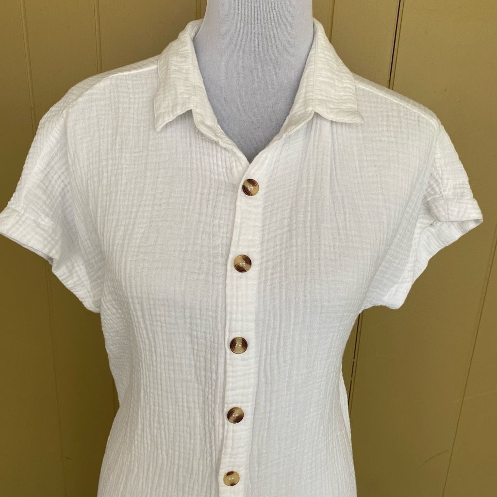 Other Women’s button down short sleeve maxi collar dress or swim c Size S / US 4 / IT 40 - 2 Thumbnail