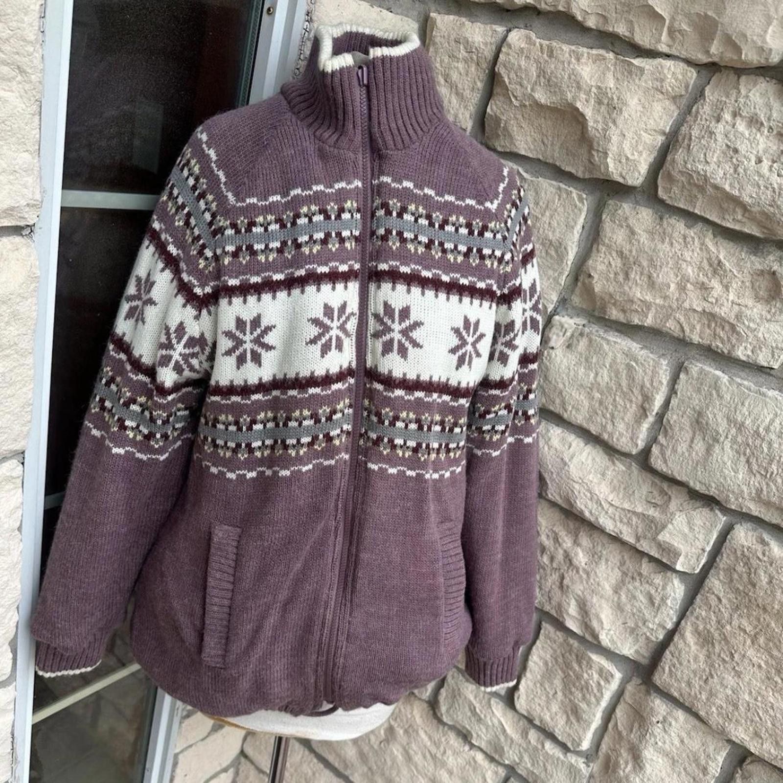 Other Purple and white vintage 90s zip-up sweater Size S / US 4 / IT 40 - 1 Thumbnail