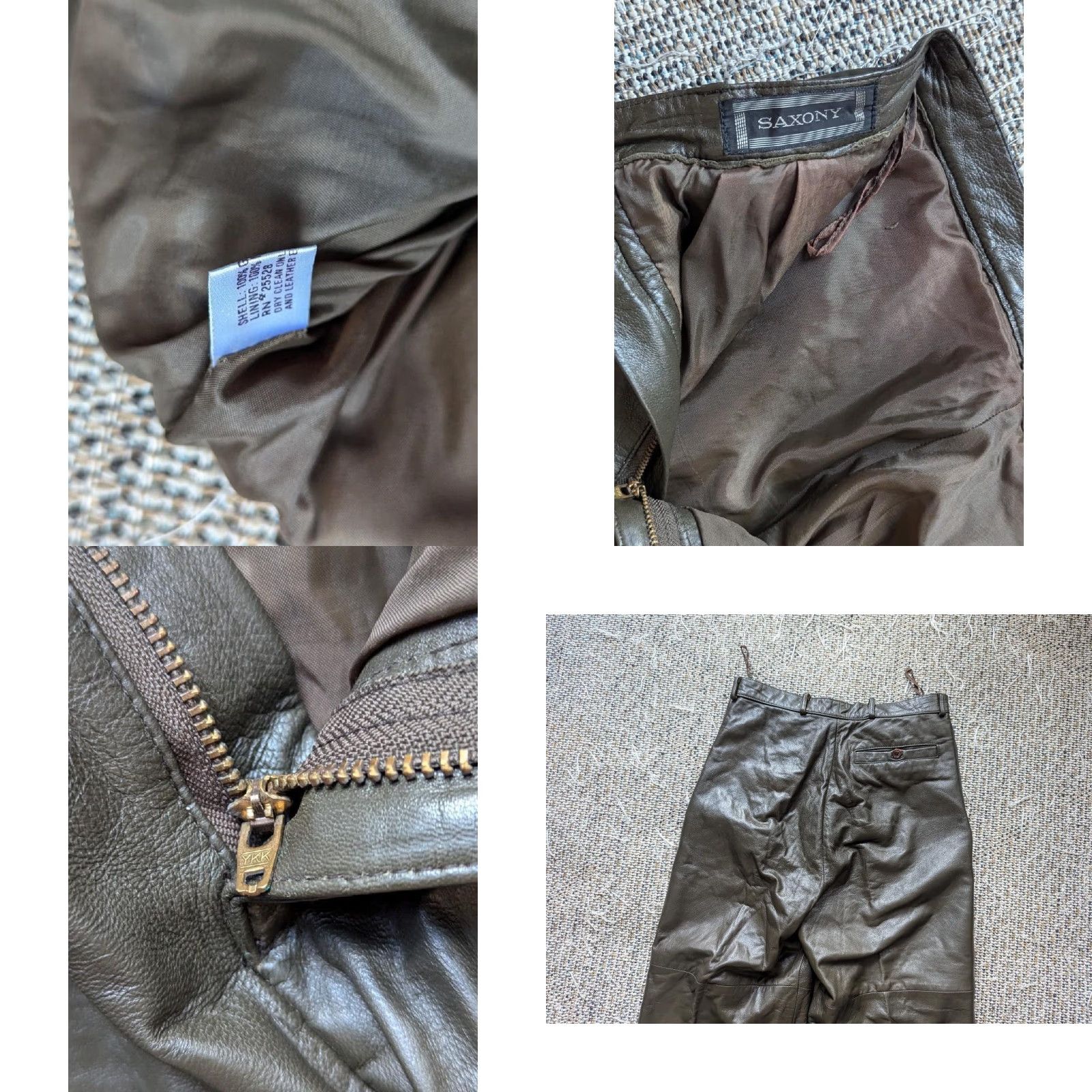 Vintage VINTAGE Saxony leather pants LAMBSKIN brown 30x32 motorcycle pants Mens XS? Size US 30 / EU 46 - 8 Thumbnail