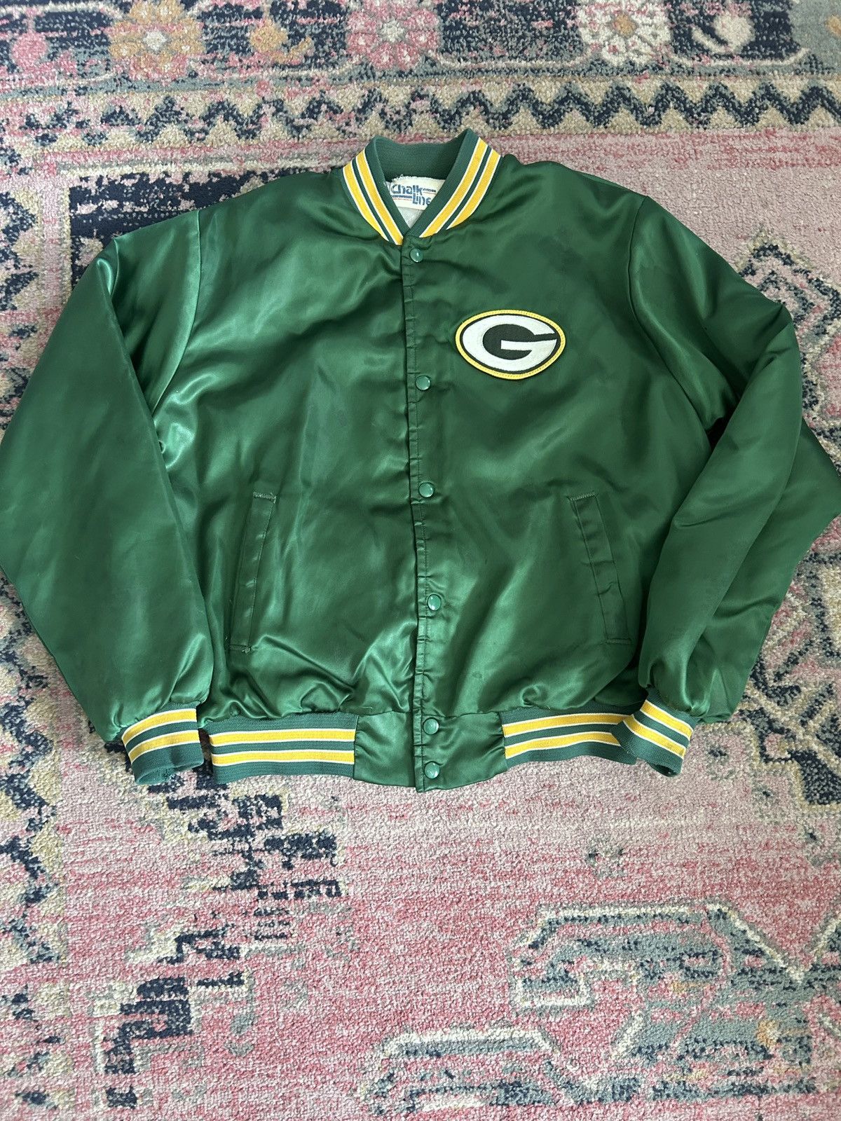 Starter Vintage 80s Chalk Line Green Bay Packers Satin Jacket Size US L / EU 52-54 / 3 - 1 Thumbnail