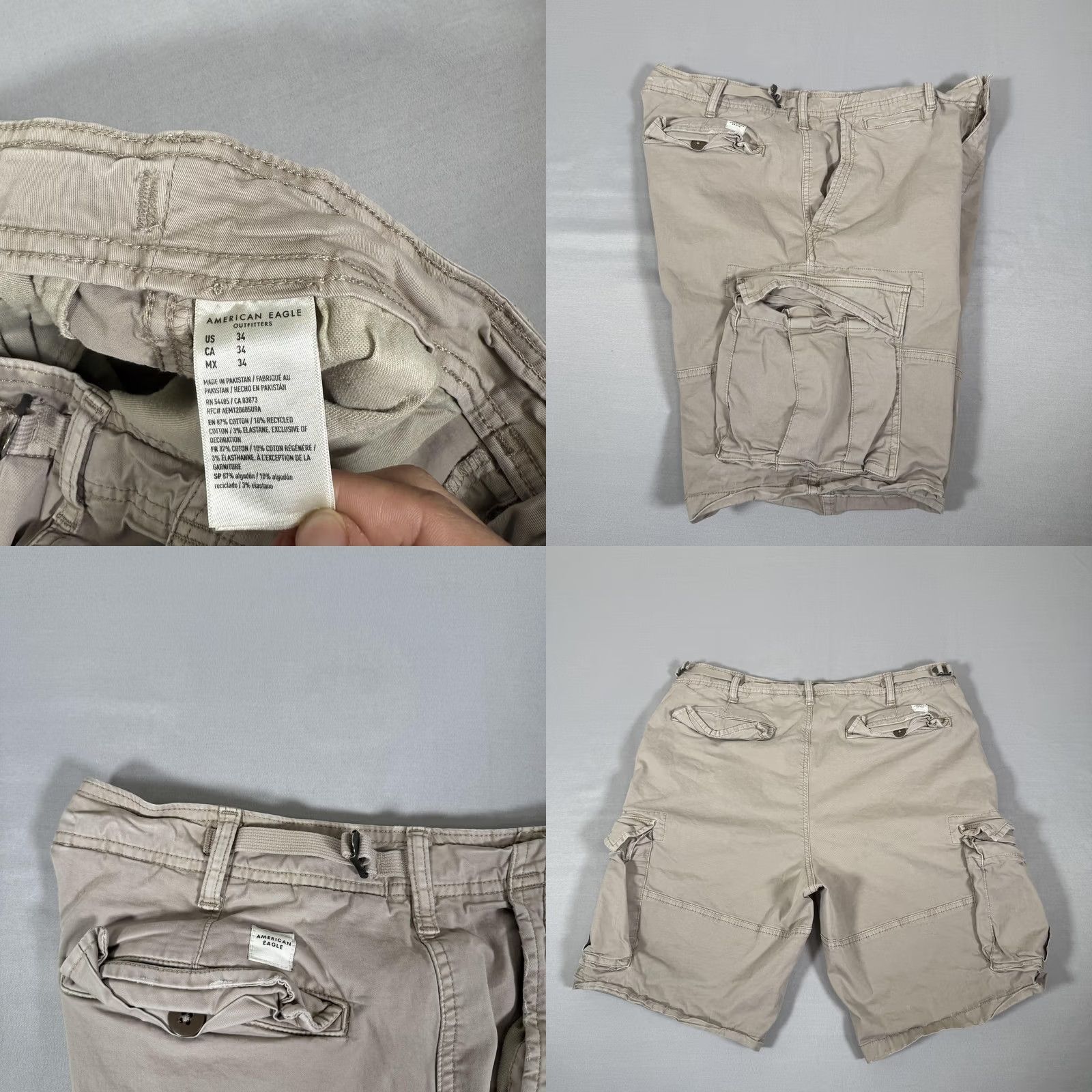 American Eagle Outfitters American Eagle Shorts Mens 34 Khaki Cargo Flex Stretch Military Loose Fit Preppy Size US 34 / EU 50 - 8 Thumbnail