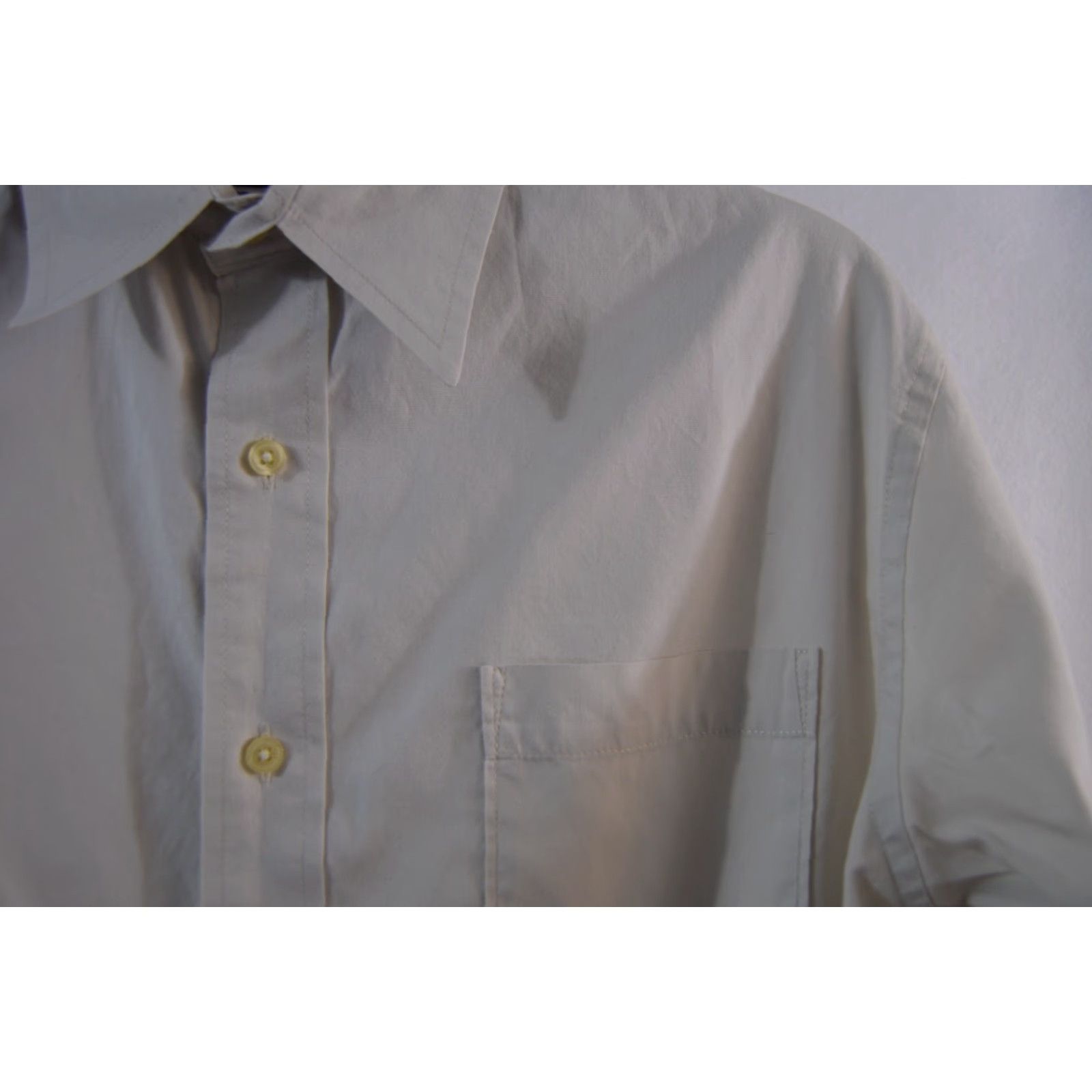 Lucky Brand LUCKY BRAND Dungarees Western Shirt Long Sleeve Button-Up - Men’s Large Ivory White - Button-Down Collar, Solid, 100% Cotton, Western Theme Size US L / EU 52-54 / 3 - 3 Thumbnail