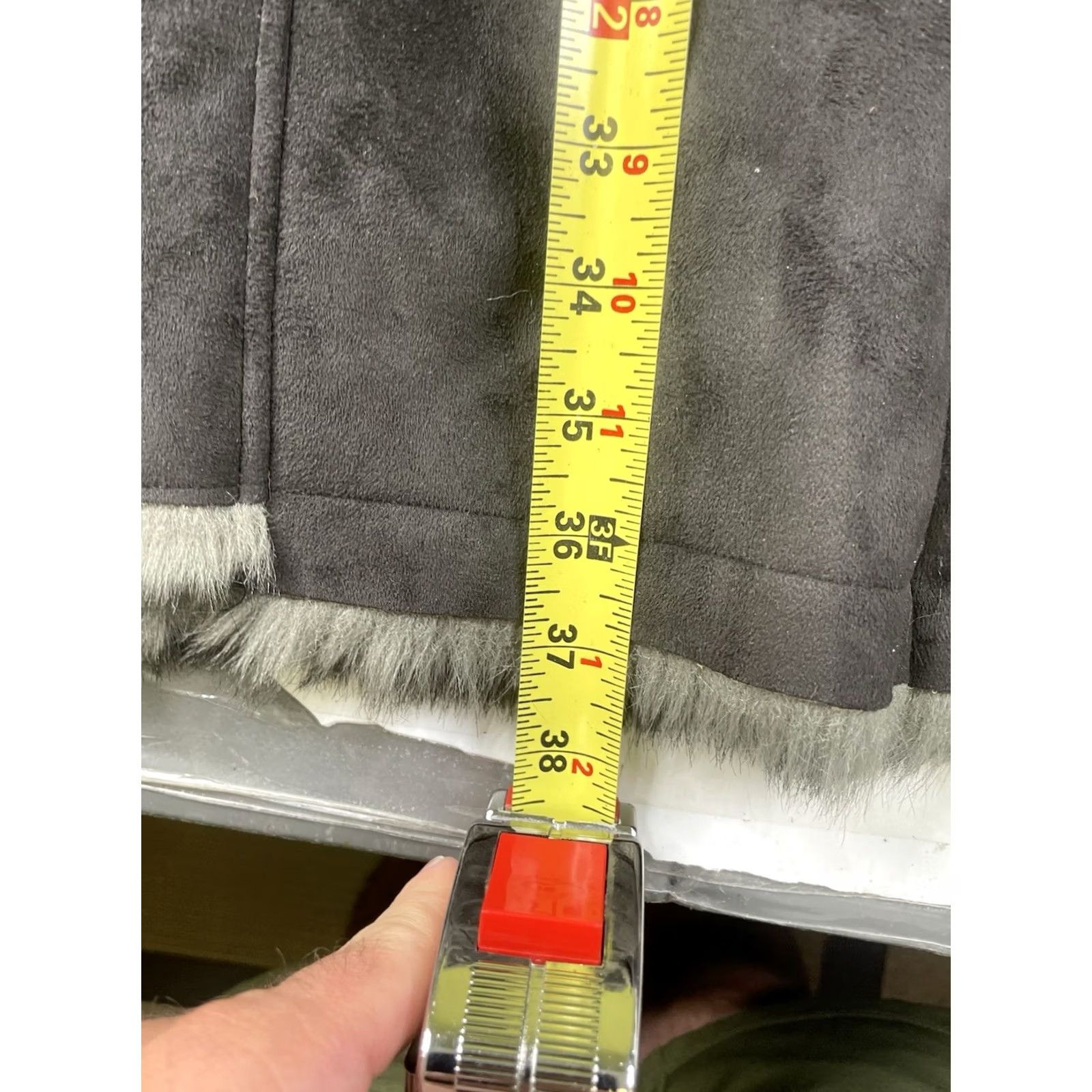 Pepe Jeans VINTAGE Pepe Jeans Coat Fur Lined Midi Parka Hooded Women's Large Gray 90s Y2K Bohemian Fur Trim Buckle Zip Long Faux Fur Down Winter Fall Workwear Size 36" / US 14 / IT 50 - 7 Thumbnail