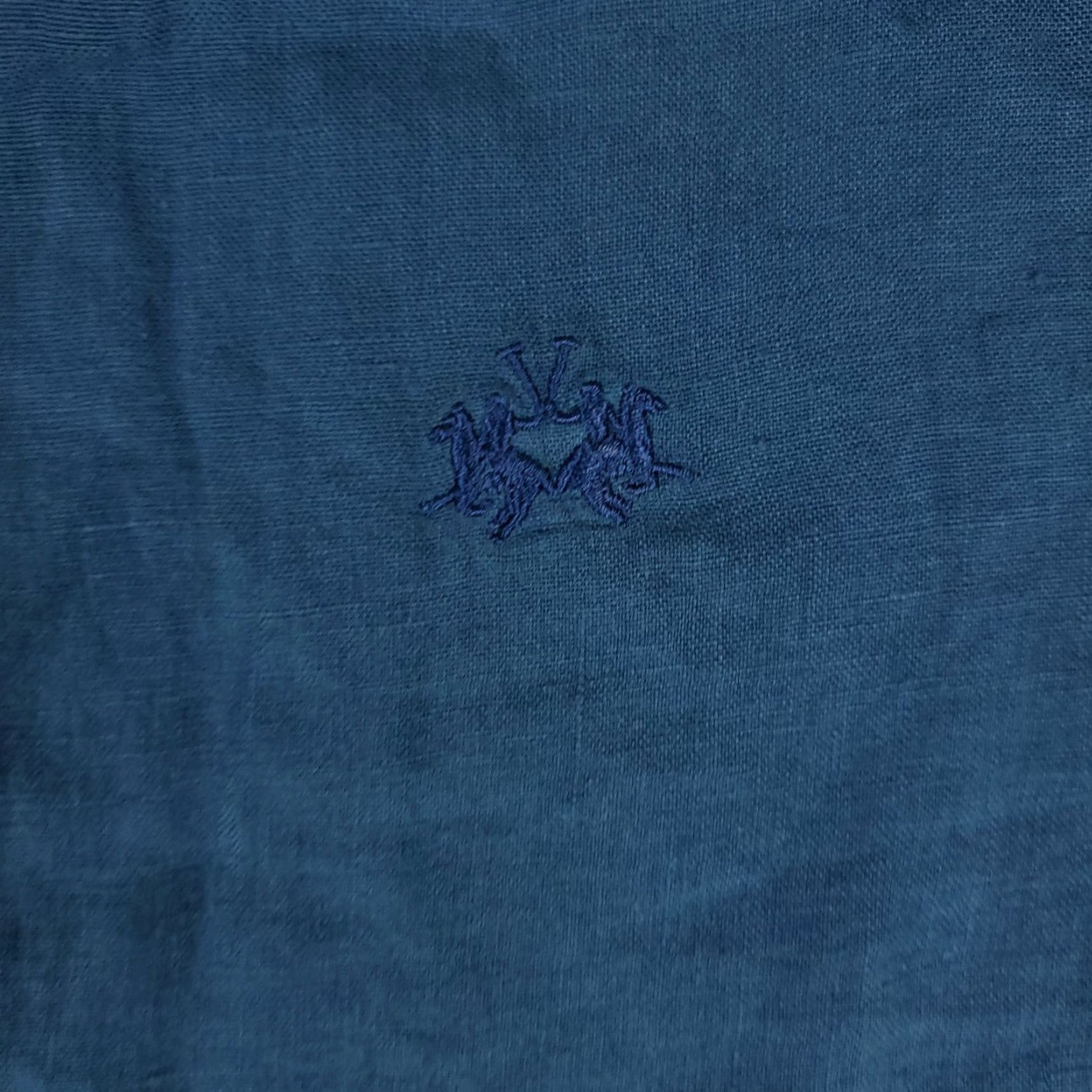 La Martina La Martina Shirt Mens 2XL Blue Linen Button-Up Long Sleeve Casual Business Formal Party/Cocktail Travel Workwear Shirt Mens Size US XXL / EU 58 / 5 - 2 Thumbnail