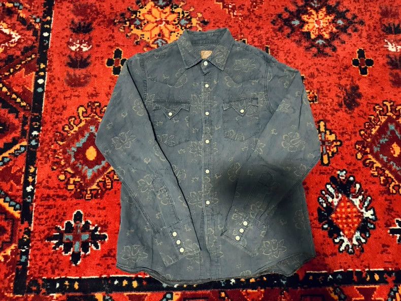 Needles Needles Printed Denim Blue Shirt S - dmc Size US S / EU 44-46 / 1 - 1 Thumbnail