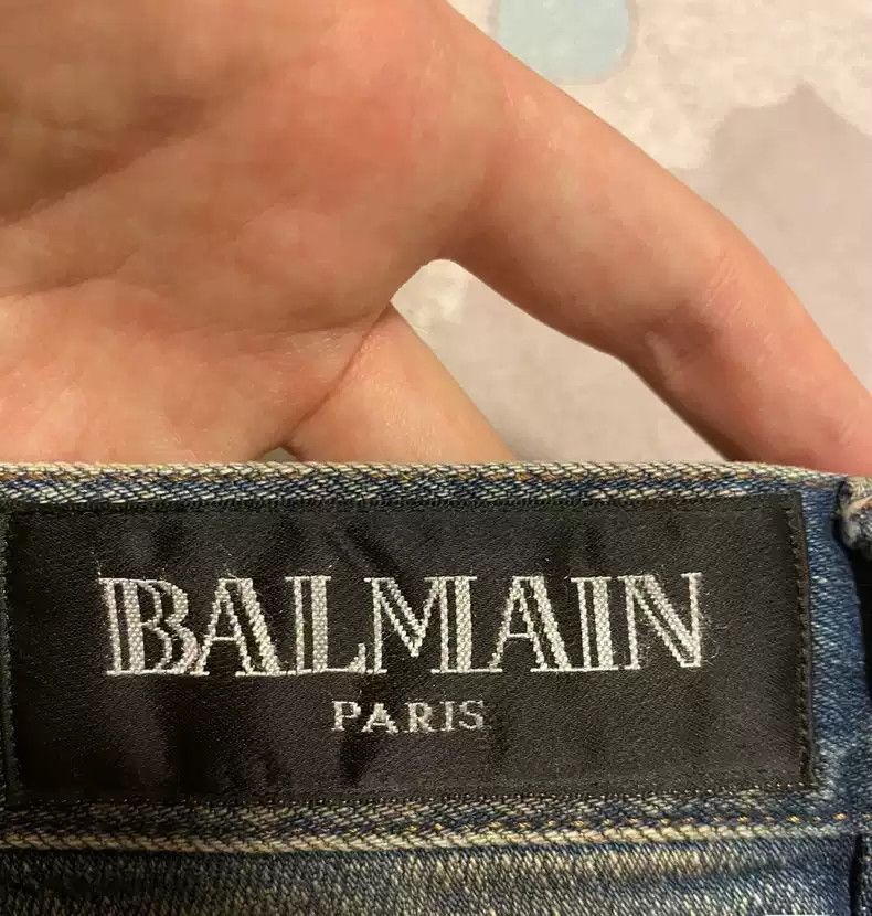 Balmain Balmain Balmain Yellow mud and oil stains make old jeans-2 Size US 30 / EU 46 - 4 Thumbnail