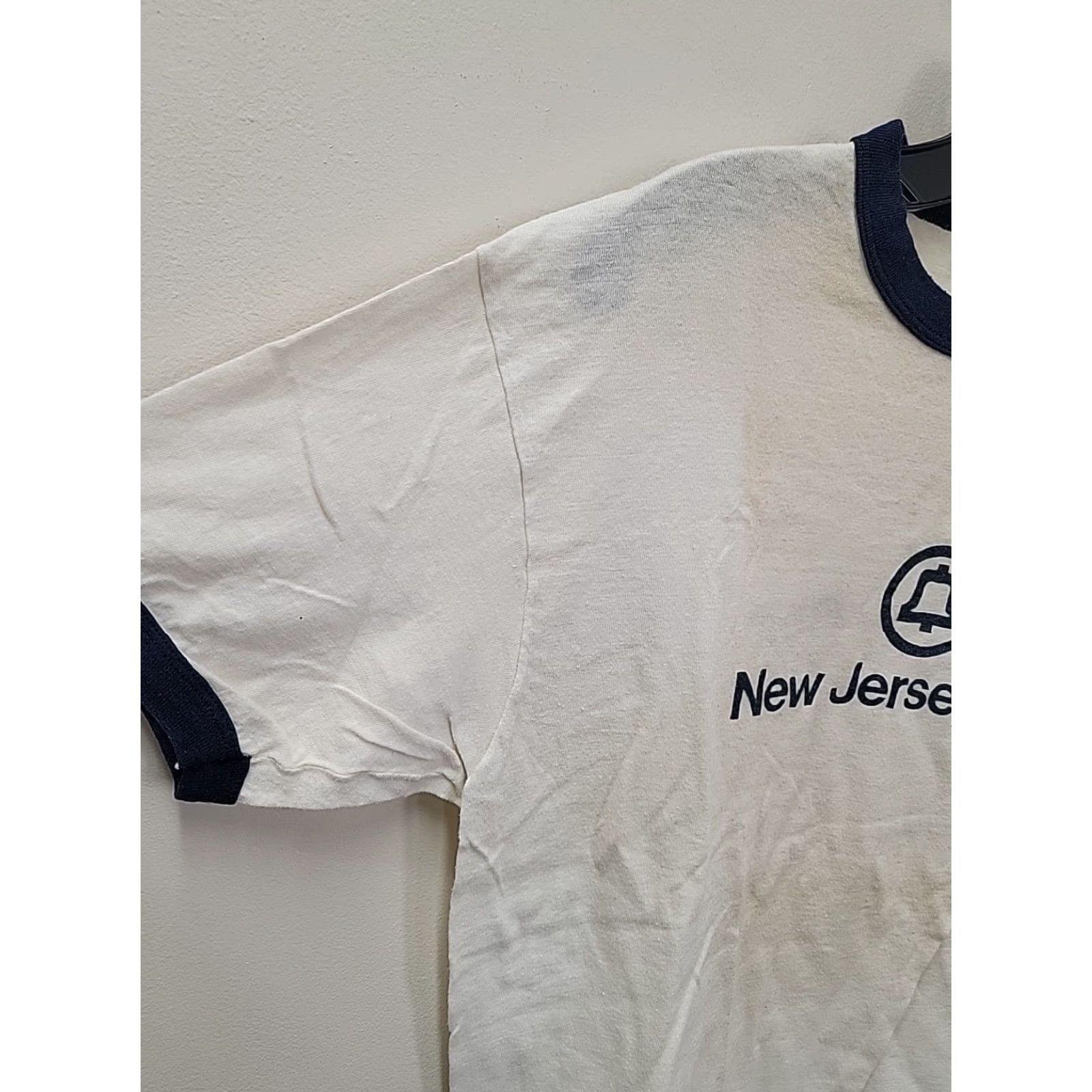 Hanes VINTAGE Bell Atlantic White Ringer T-Shirt Mens L Short Sleeve 80s Size US L / EU 52-54 / 3 - 4 Thumbnail