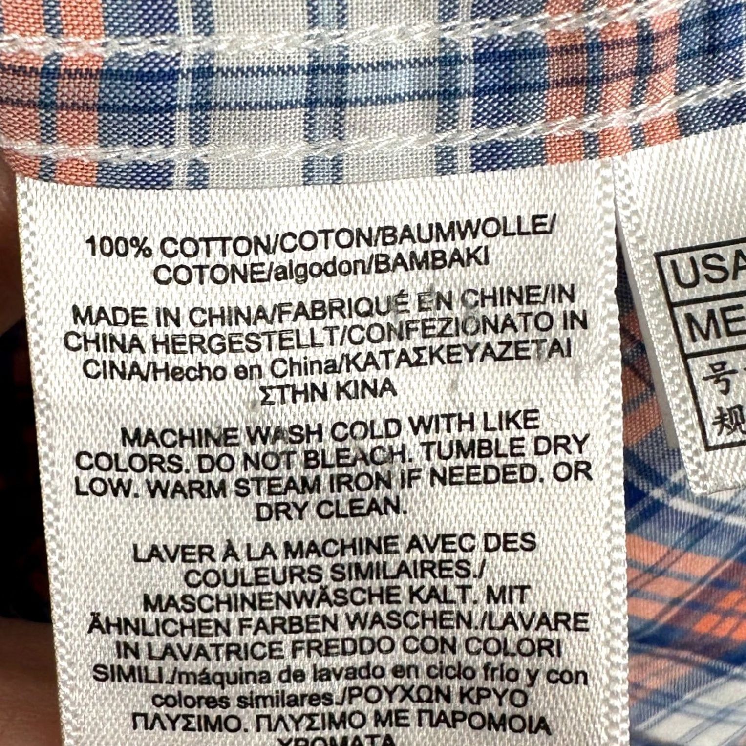 Brooks Brothers Brooks Brothers Mens XL Shirt Button Down Blue Orange Plaid Cotton Pocket EUC Size US XL / EU 56 / 4 - 6 Thumbnail