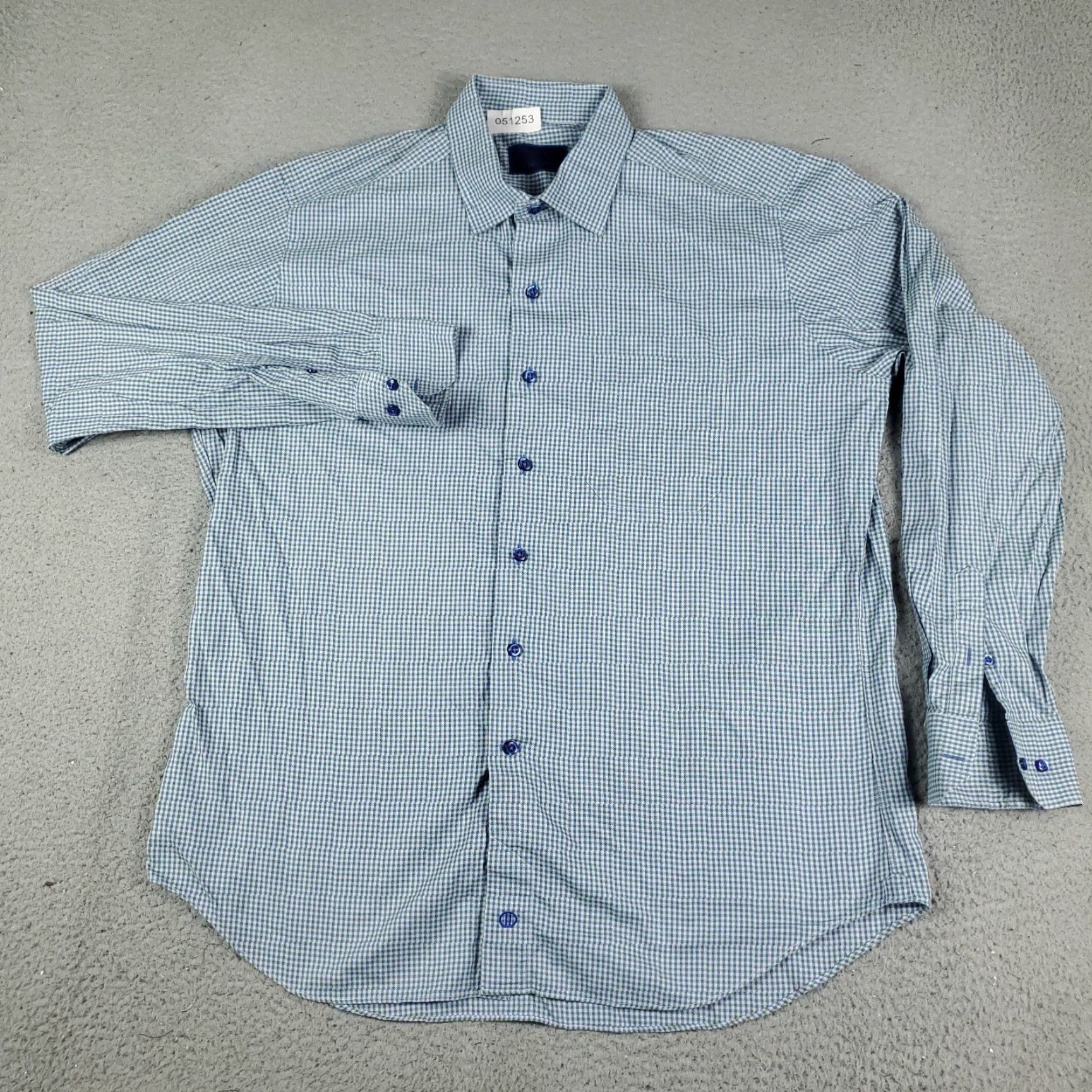 David Donahue David Donahue Shirt Mens XL Blue Check Button Up Long Sleeve Casual Formal Party Cocktail Travel Wedding Workwear Size US XL / EU 56 / 4 - 2 Thumbnail