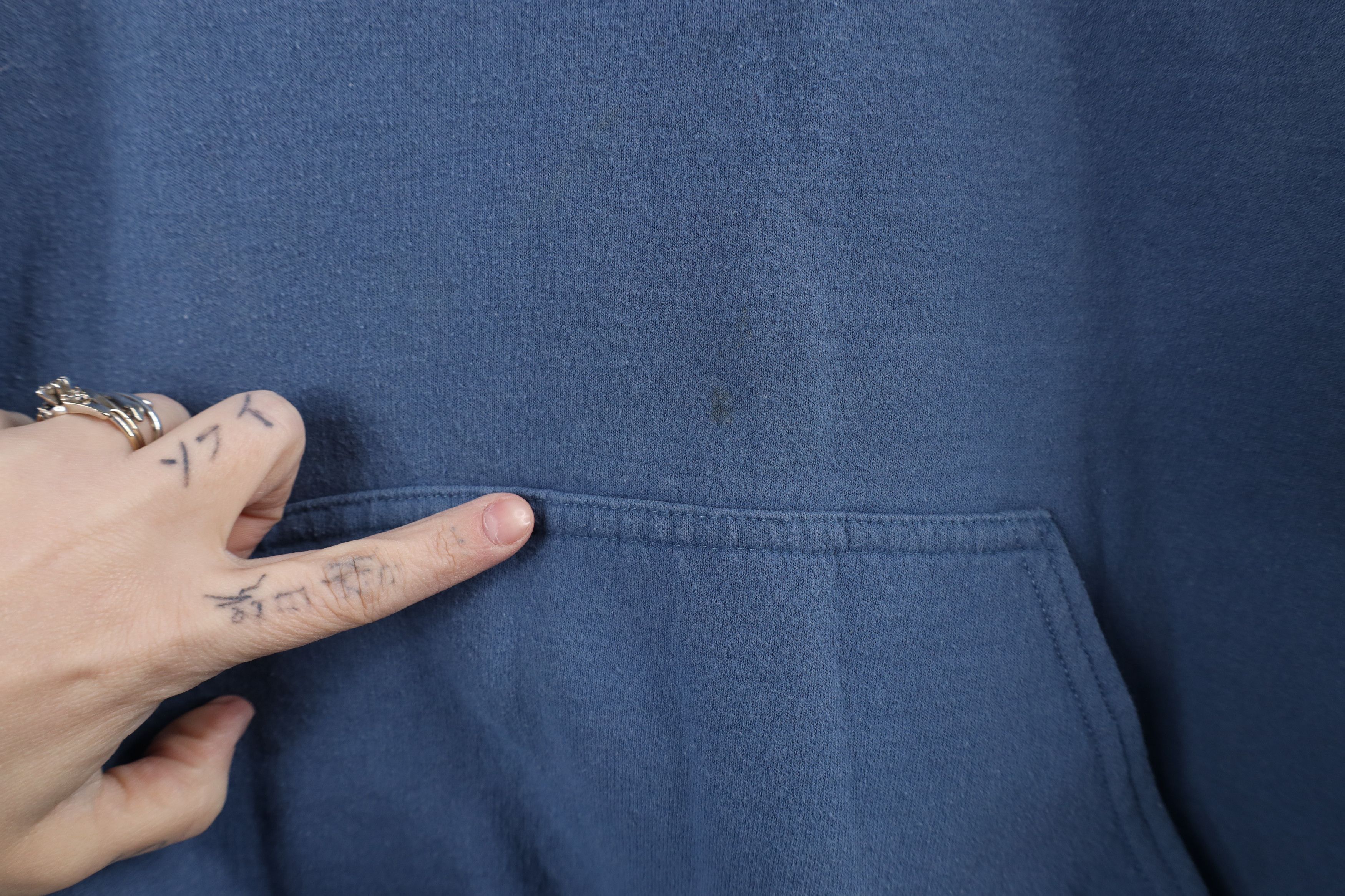 Vintage Vintage 90s Streetwear Distressed Hoodie Sweatshirt Blue Size US XL / EU 56 / 4 - 6 Thumbnail