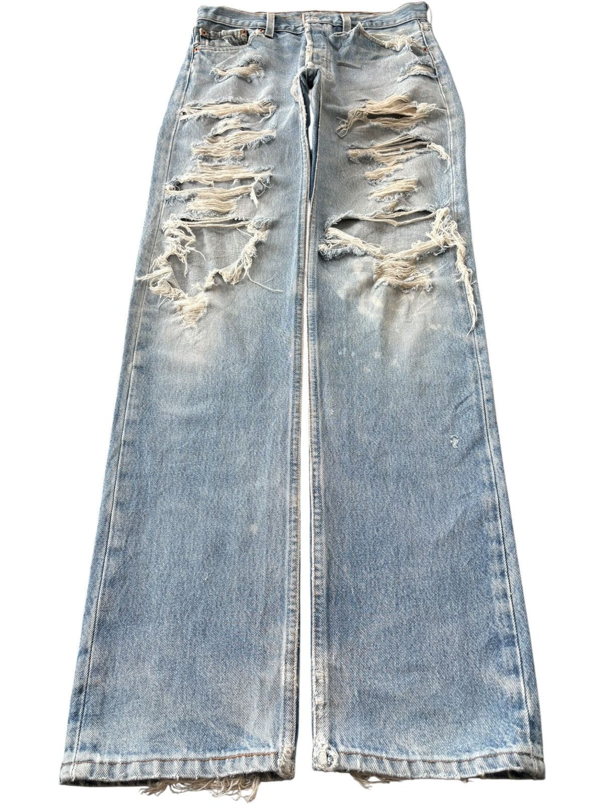 Levi's Vintage 90s Levis 501 Ripped Heavy Distressed Loose Jeans Size US 30 / EU 46 - 1 Thumbnail