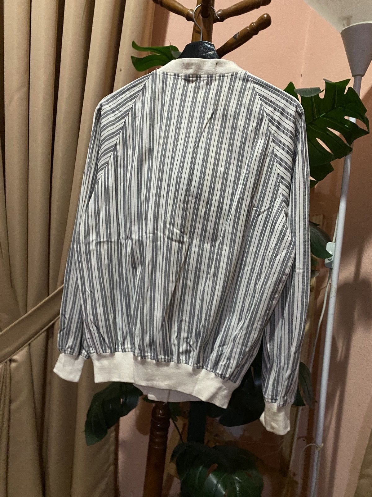 Vintage 70s John Miller Striped Button-Up Cardigan Jacket – Classic Size US M / EU 48-50 / 2 - 8 Thumbnail