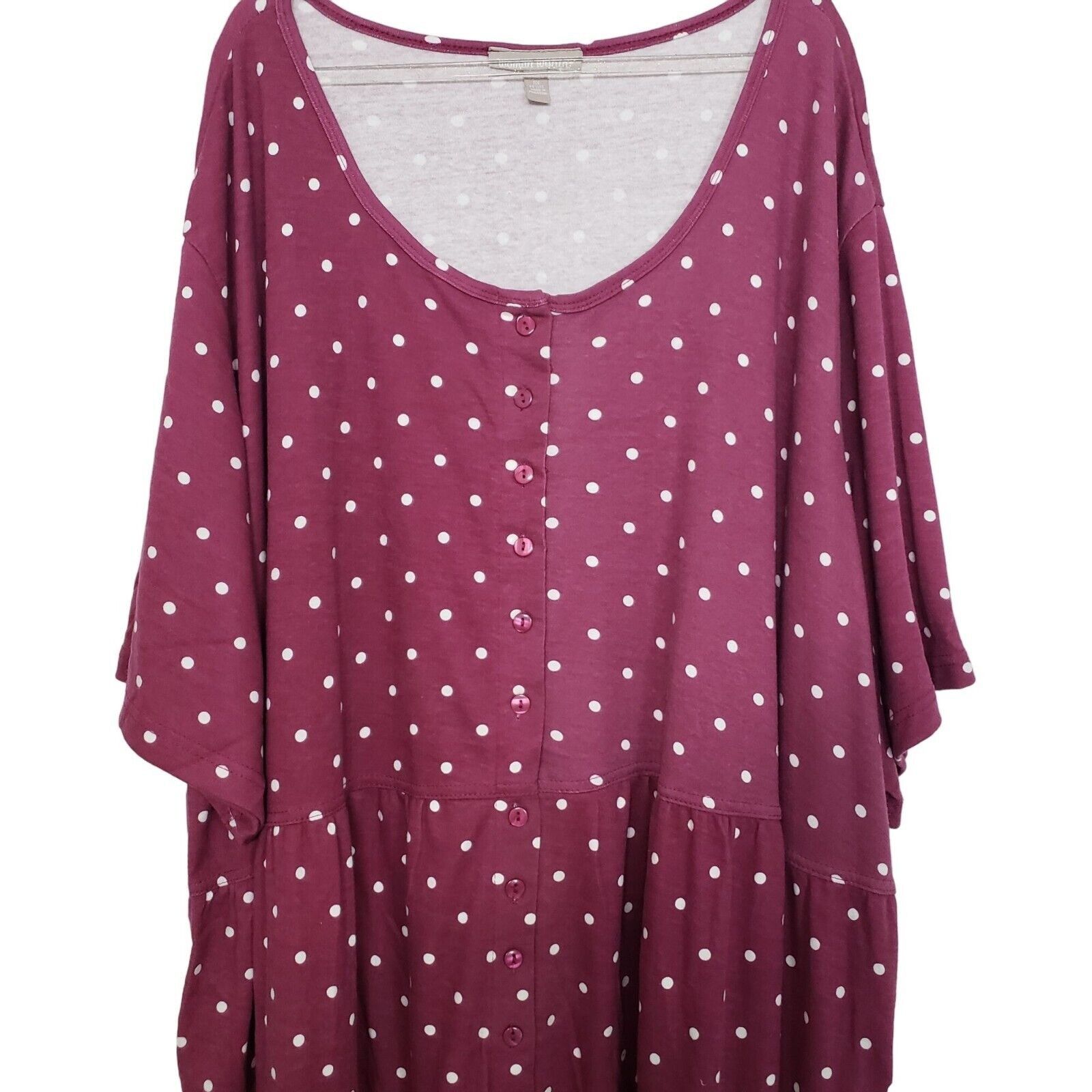 Designer Woman Within Polka Dot Maxi Shirt Dress Womens Size Petite 6 Size M / US 6-8 / IT 42-44 - 2 Thumbnail