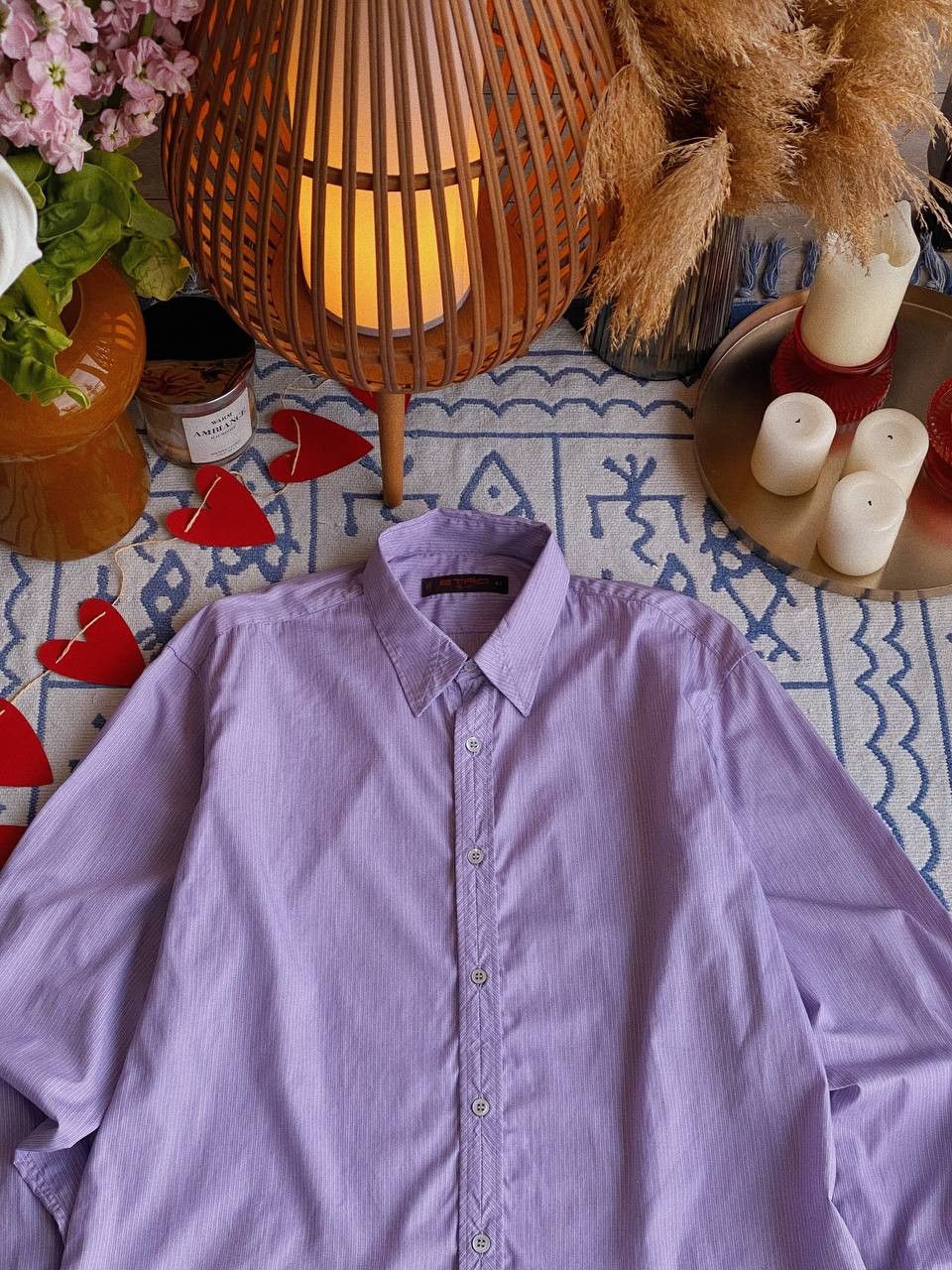 Etro Etro Shirt Purple Strip Size 40S - 5 Thumbnail