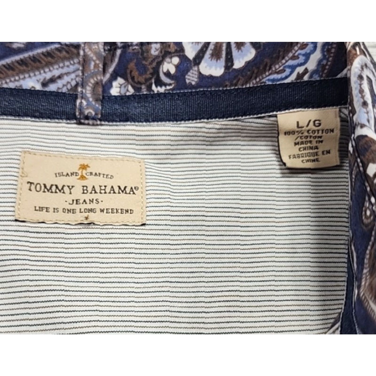 Tommy Bahama Tommy Bahama Shirt Mens Large Paisley Button Up Shirt Casual Beach Deco Size US L / EU 52-54 / 3 - 5 Thumbnail