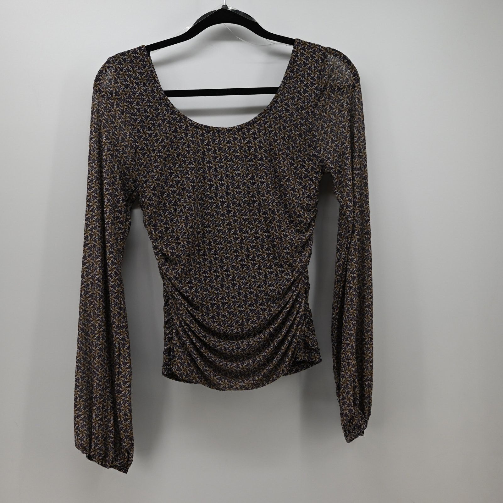 Other Gimmick Size M Floral Ruched Long Sleeve Top Y2K Style Size M / US 6-8 / IT 42-44 - 2 Thumbnail