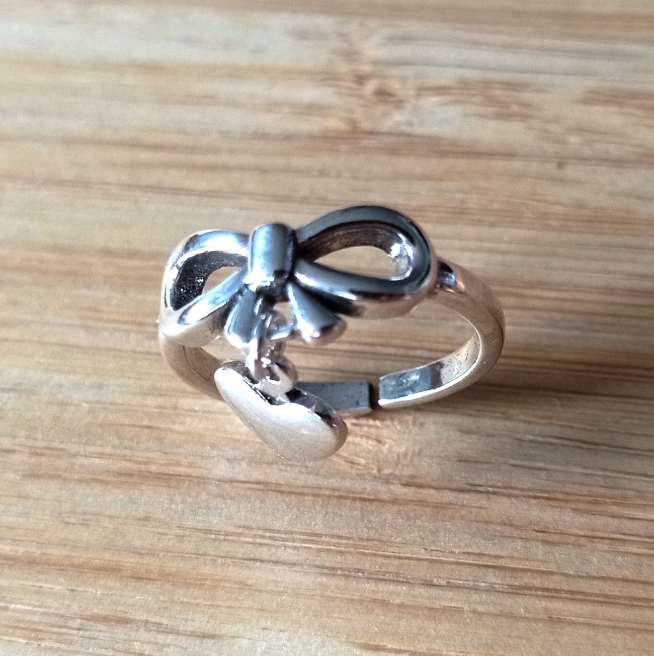 Designer × Vintage Vintage Romance Heart Float Drop 925 Silver Ring Glamor Rave Size ONE SIZE - 2 Thumbnail