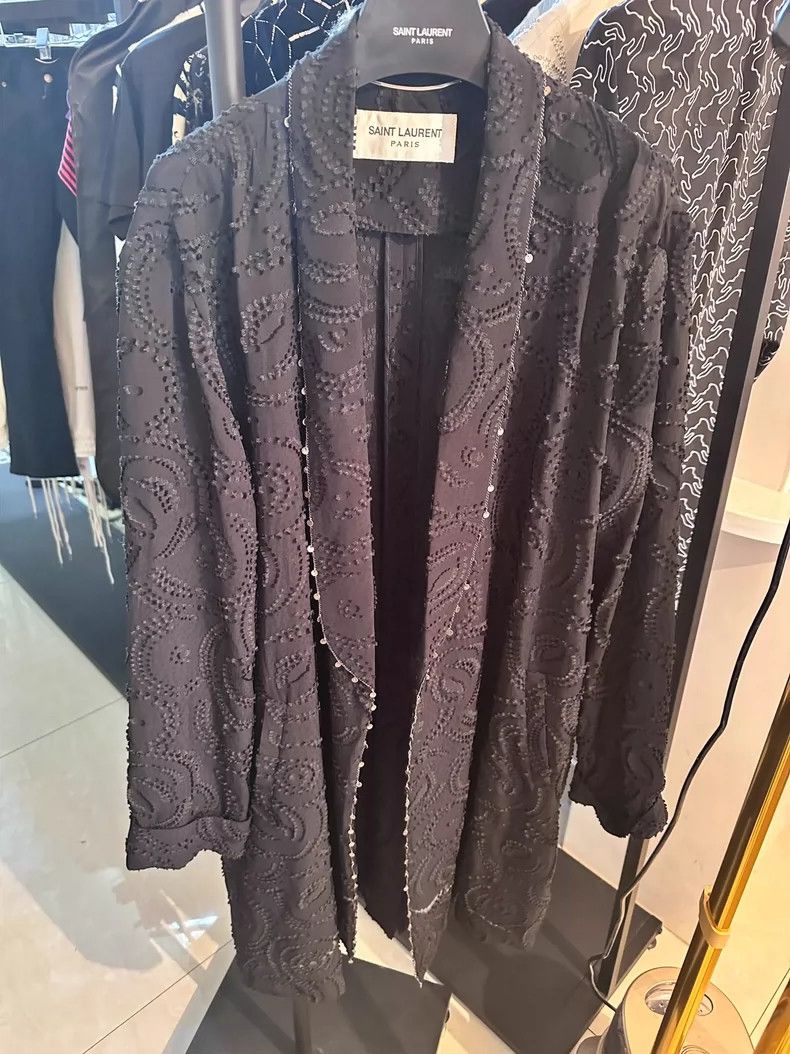 Saint Laurent Embroidered Robe Cardigan