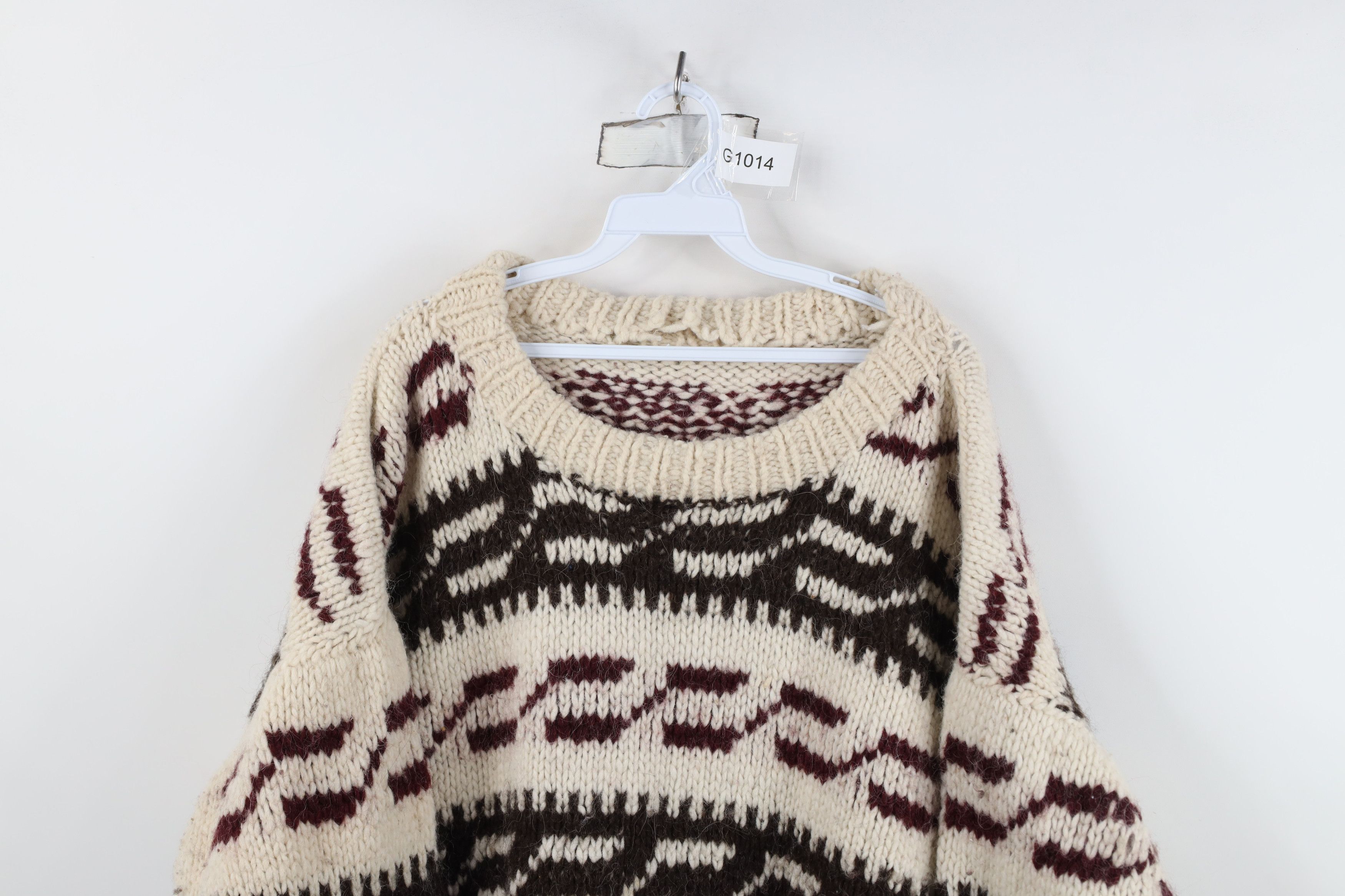 Vintage Vintage 50s 60s Streetwear Wool Cowichan Sweater Geometric Size US XXL / EU 58 / 5 - 2 Thumbnail