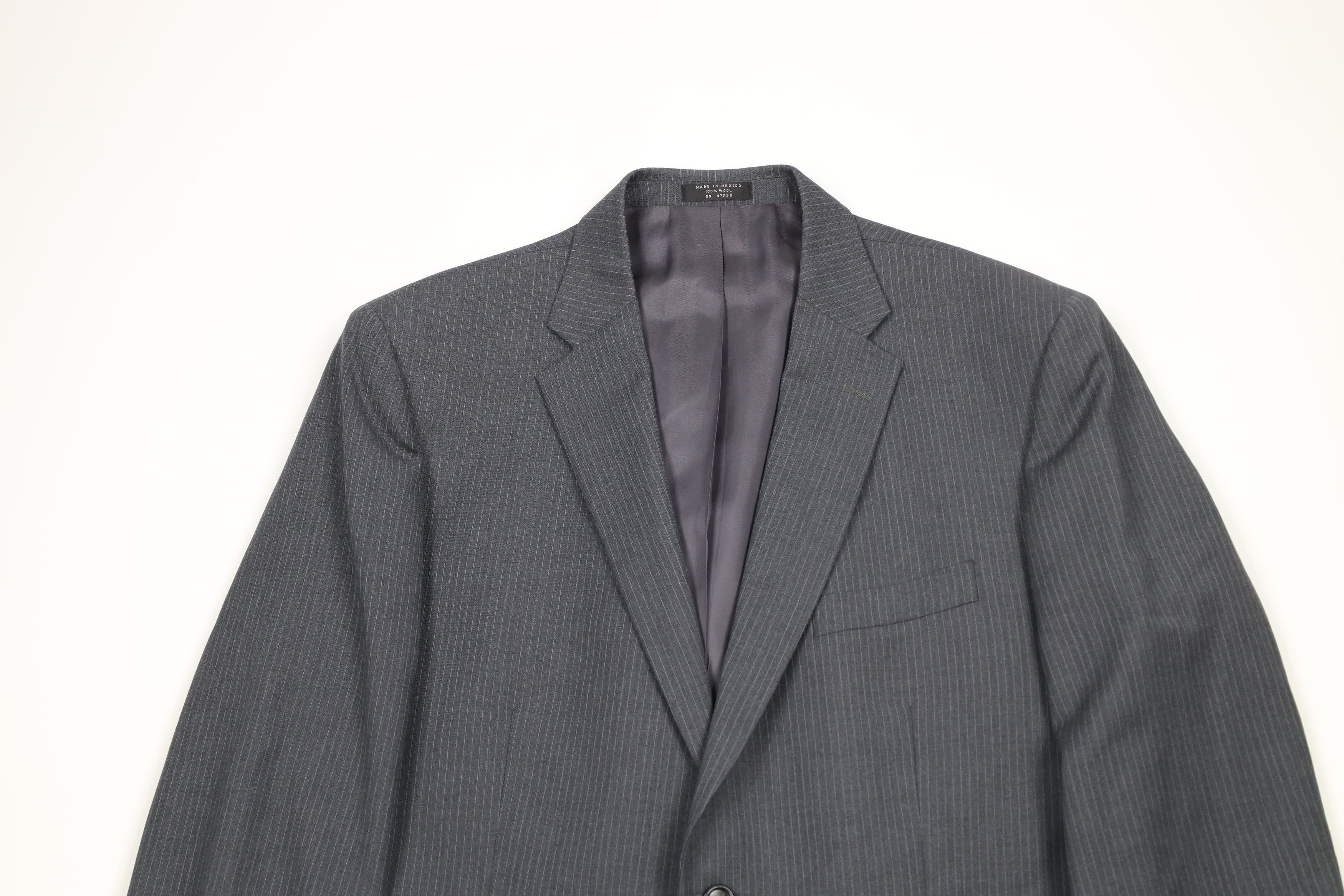 Vintage Vintage 90s Streetwear Wool Pinstriped 3 Piece Suit Size 44L - 3 Thumbnail