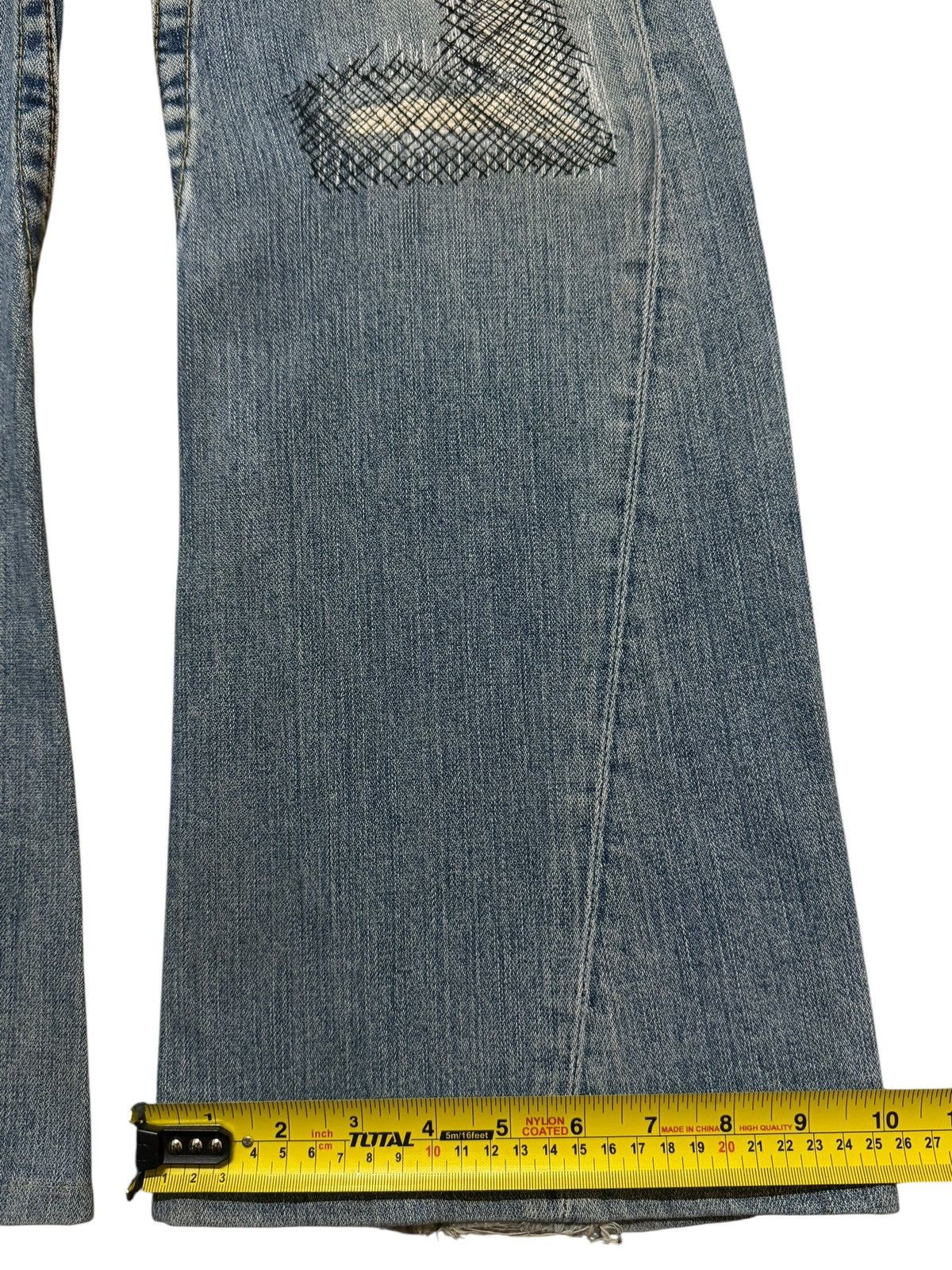 True Religion Vintage 90s Usa True Religion Faded Distress Wide Leg Flare Size US 33 - 14 Thumbnail