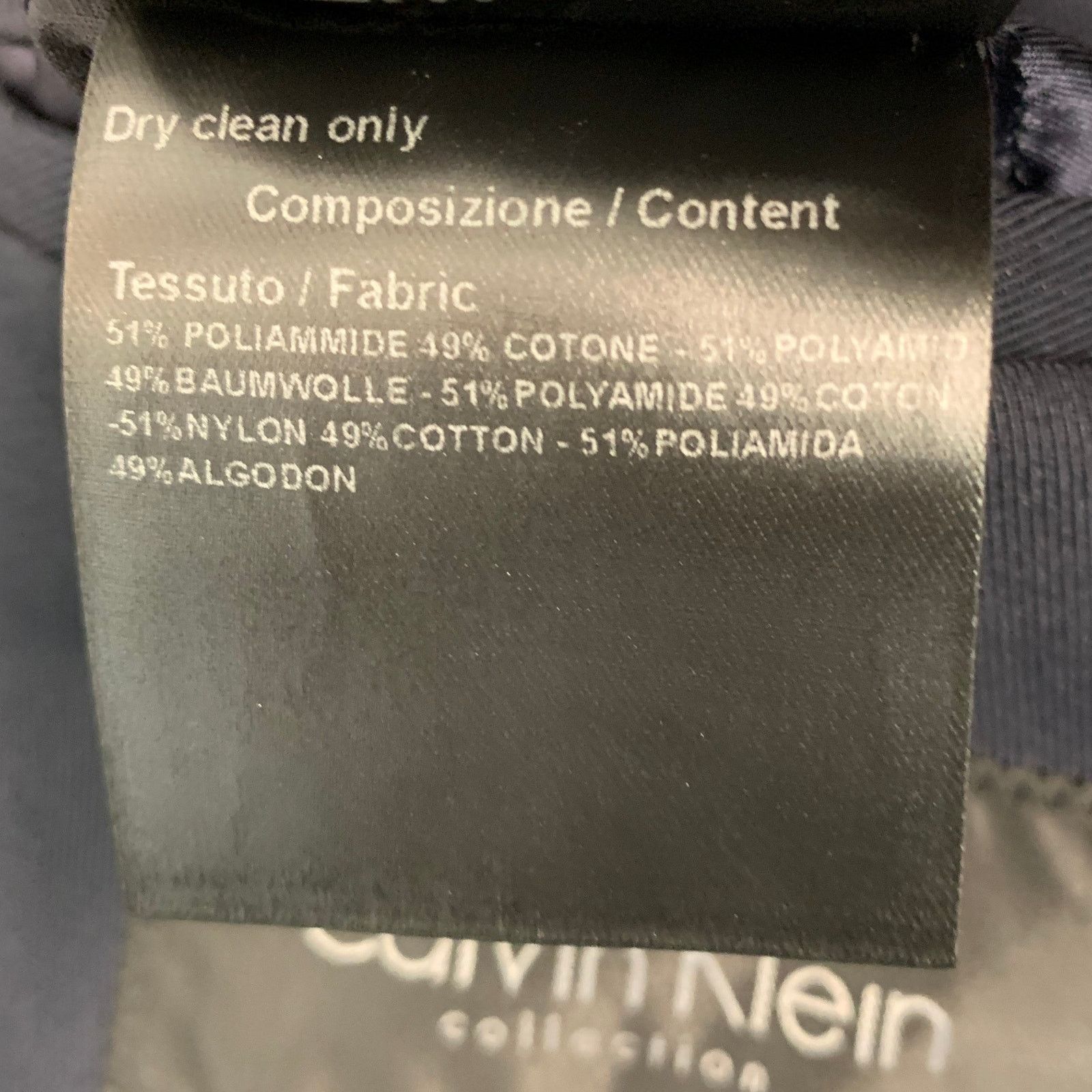 Calvin Klein CALVIN KLEIN COLLECTION Size 40 Navy Cotton Blend Coat Size US L / EU 52-54 / 3 - 7 Thumbnail
