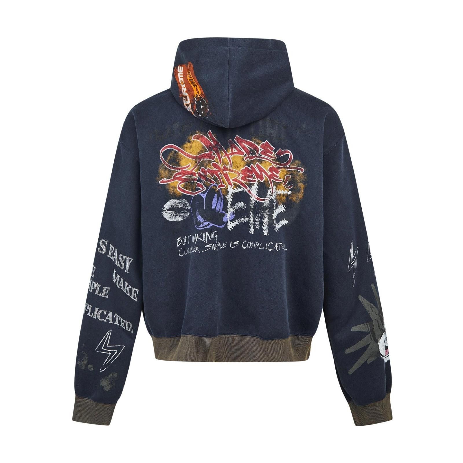 Other Statement Graffiti Paint Splash Print Hoodie Full Zip-Up Size US M / EU 48-50 / 2 - 2 Thumbnail