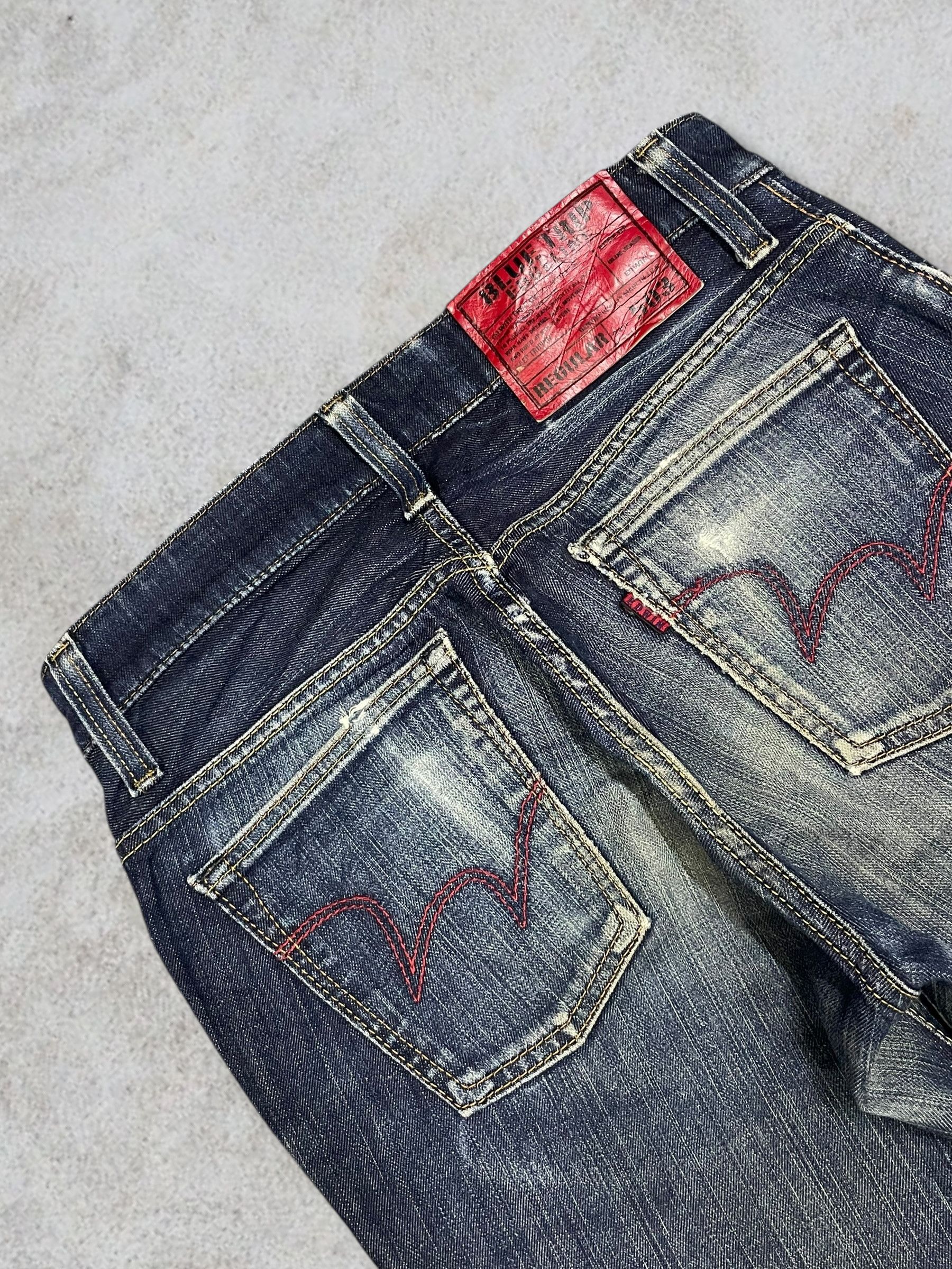 Edwin Vintage Edwin Blue Trip Distressed Straight Cut Washed Jeans Size US 28 / EU 44 - 6 Thumbnail