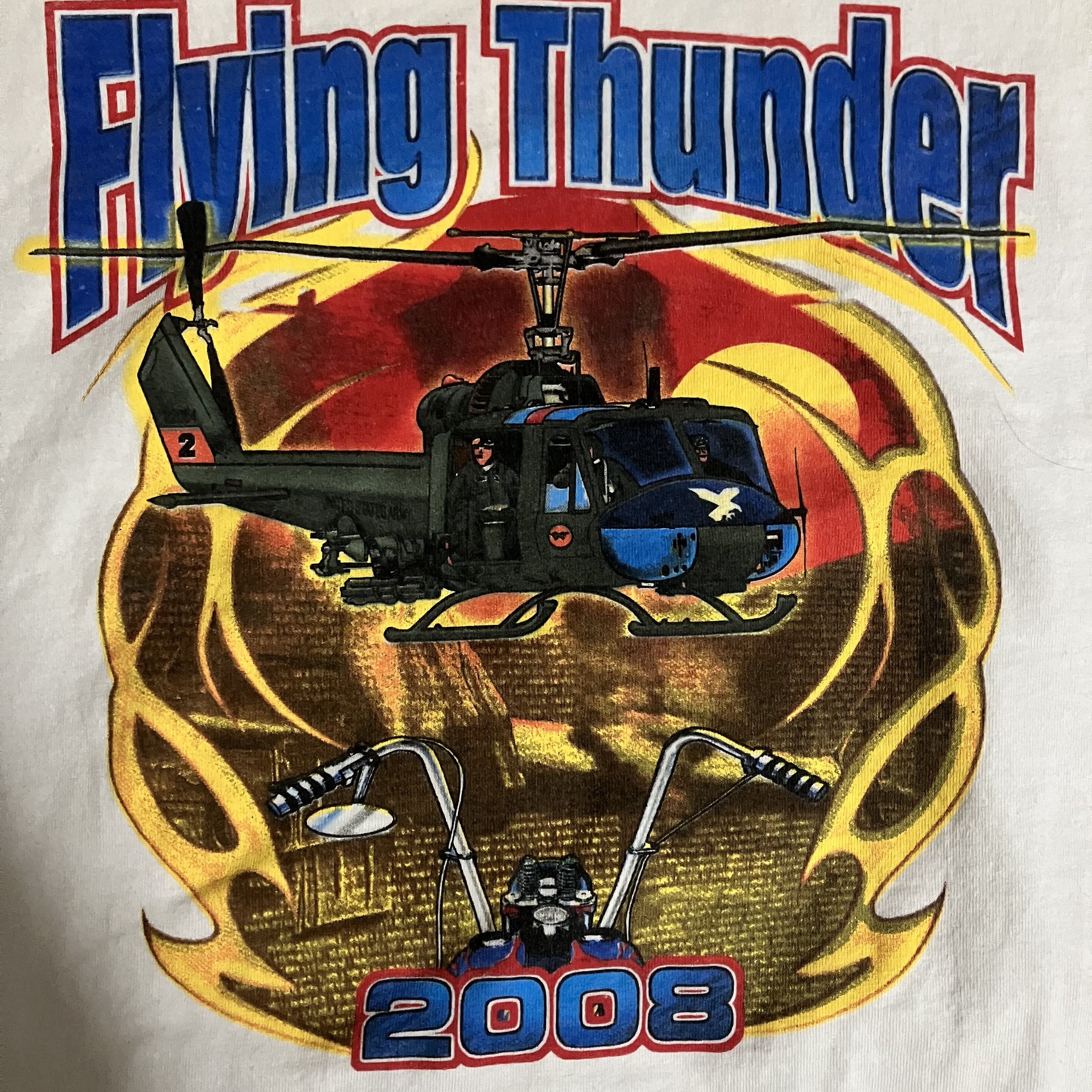 Gildan × Vintage Y2K Helicopter and Motorcycle Flying Thunder 2008 Tee Size US XL / EU 56 / 4 - 2 Thumbnail