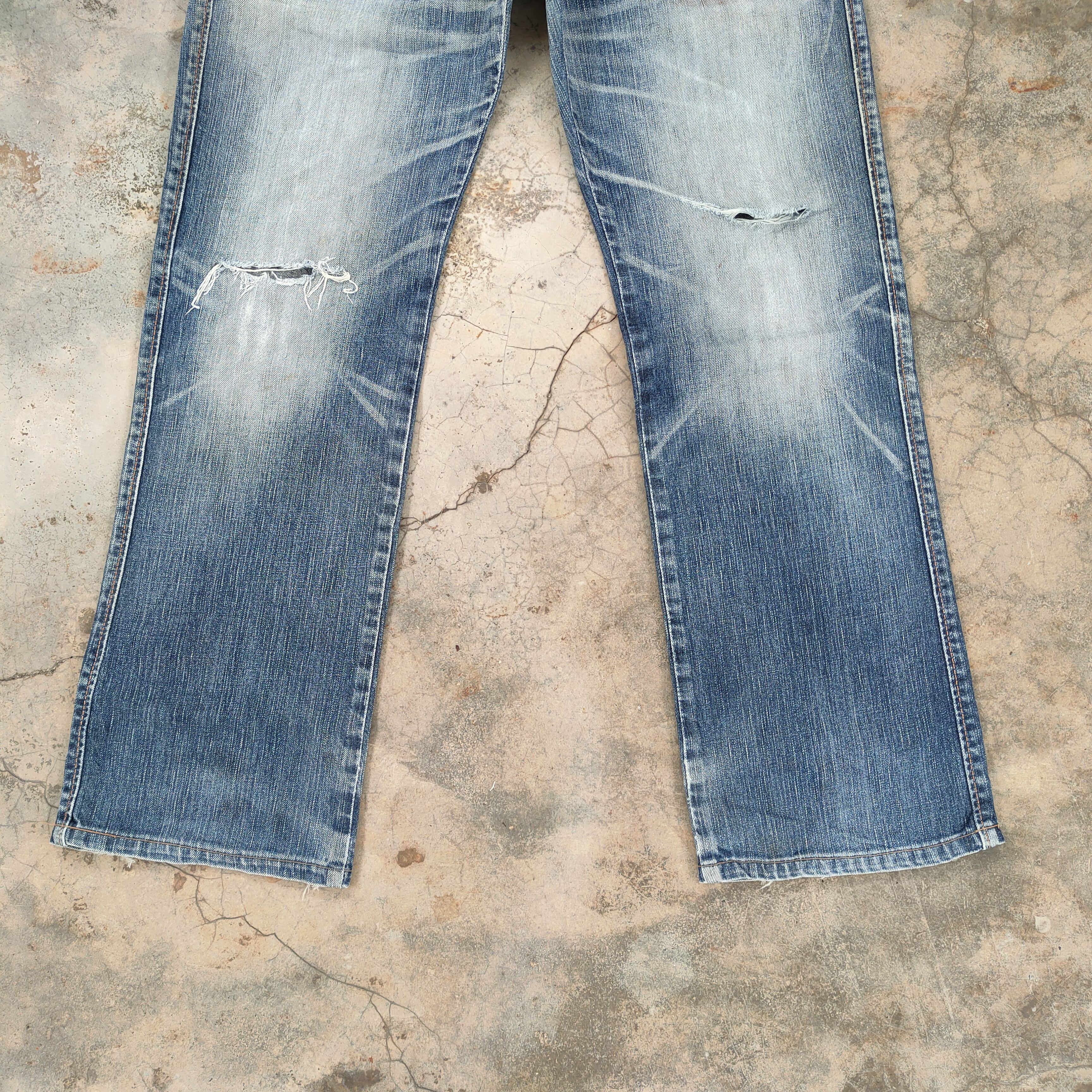 Edwin VINTAGE EDWIN BLUE TRIP DISTRESSED FADED JEANS PANTS Size US 34 / EU 50 - 5 Thumbnail