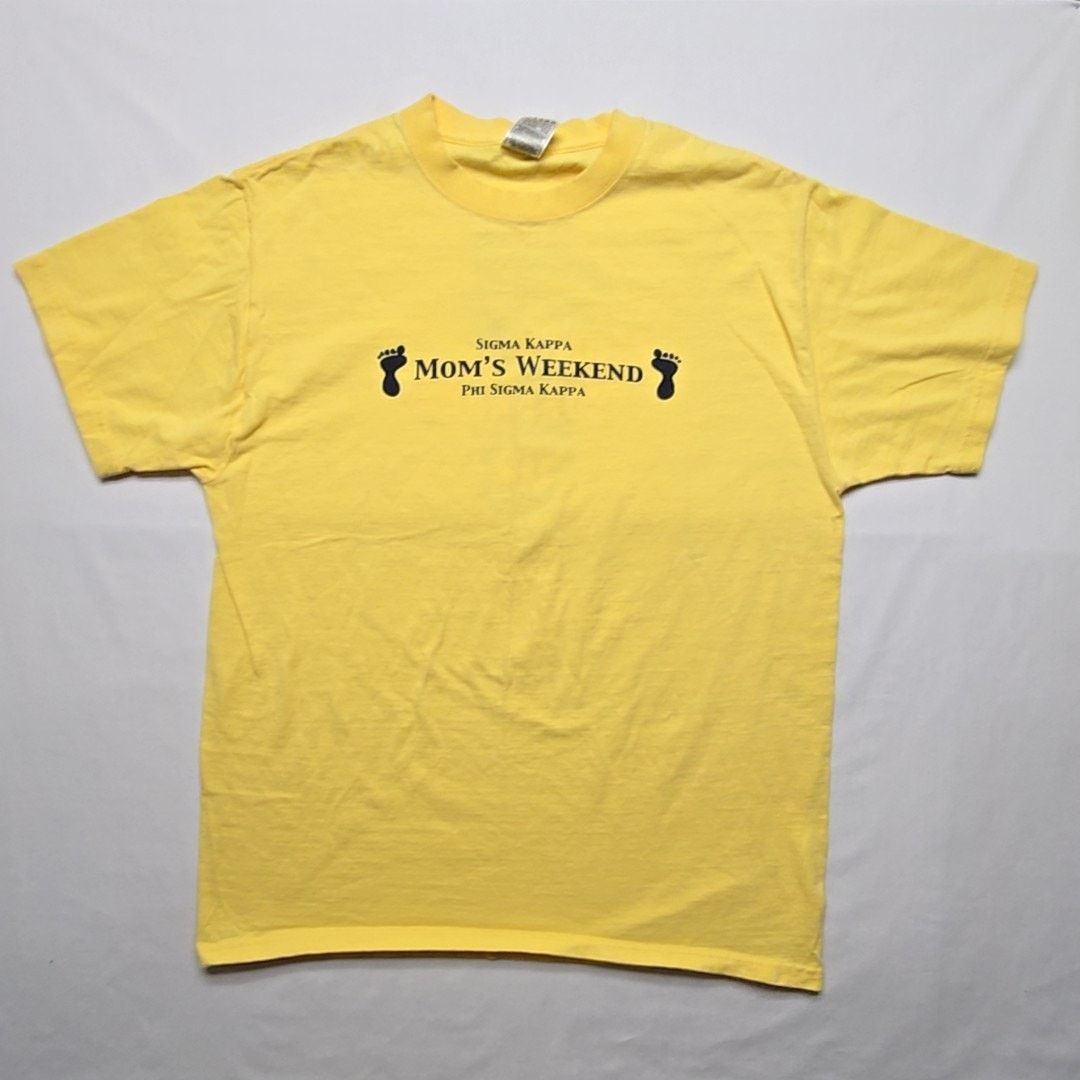 Fruit Of The Loom Vintage Sigma Kappa Mom's Weekend Oregon State Yellow L Tee Size US L / EU 52-54 / 3 - 1 Thumbnail