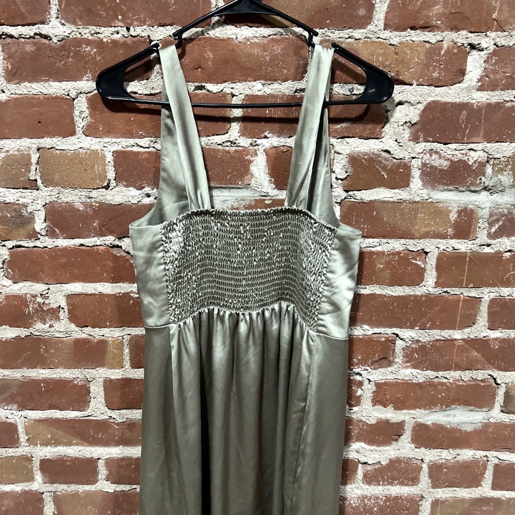 Show Me Your MuMu Show Me Your MuMu Womens Bridesmaid Claire Midi Dress Green Luxe Satin Large Size L / US 10 / IT 46 - 4 Thumbnail