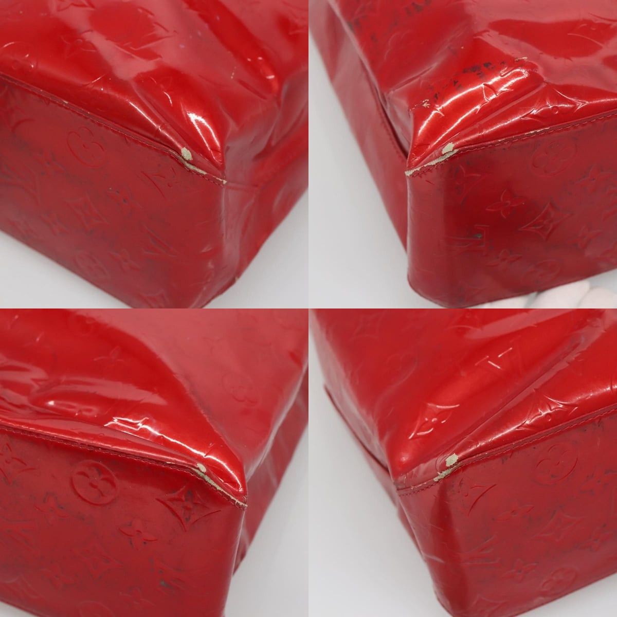 Louis Vuitton LOUIS VUITTON Monogram Vernis Reade MM Hand Bag Red Rouge Size ONE SIZE - 10 Thumbnail