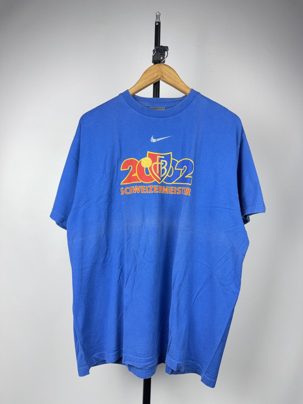 Nike Nike FC Basel 2002 Schweizermeister Soccer Faded T Shirt XL Size US XL / EU 56 / 4 - 1 Thumbnail