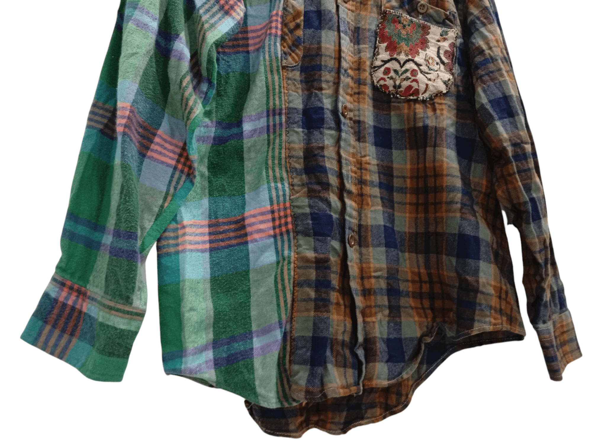 Flannel × Sears × Vintage 🔥🔥Vintage Sears Patchwork Plaid Flannel Shirt Size US M / EU 48-50 / 2 - 16 Thumbnail