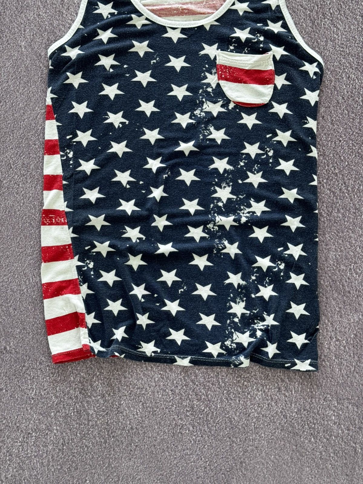 Japanese Brand 00’s Avant Garde Y2K USA Flag Glam Tank Top Size S / US 4 / IT 40 - 4 Thumbnail