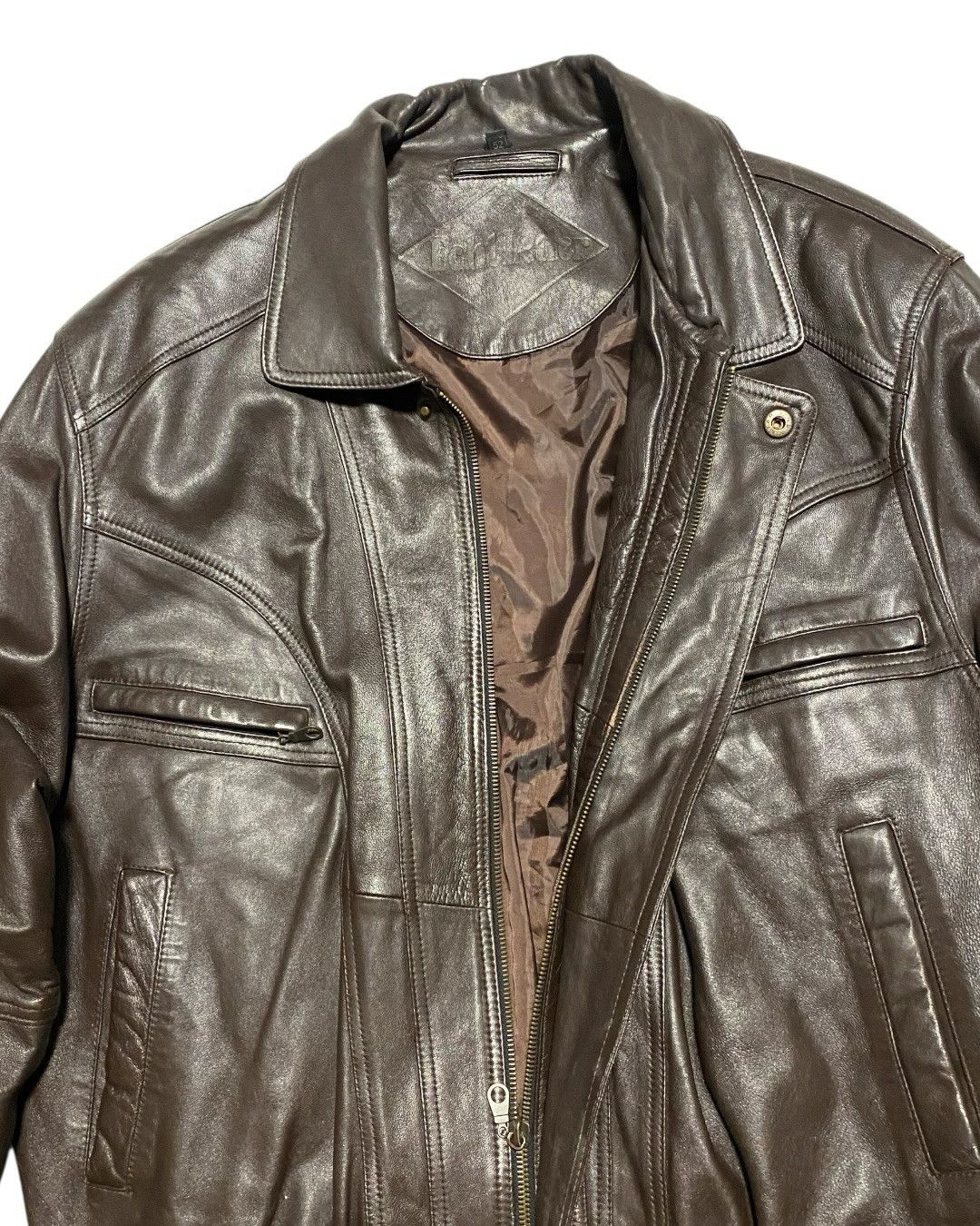 Genuine Leather 90’s real leather brown jacket Avirex Schott Diesel style Size US L / EU 52-54 / 3 - 2 Thumbnail