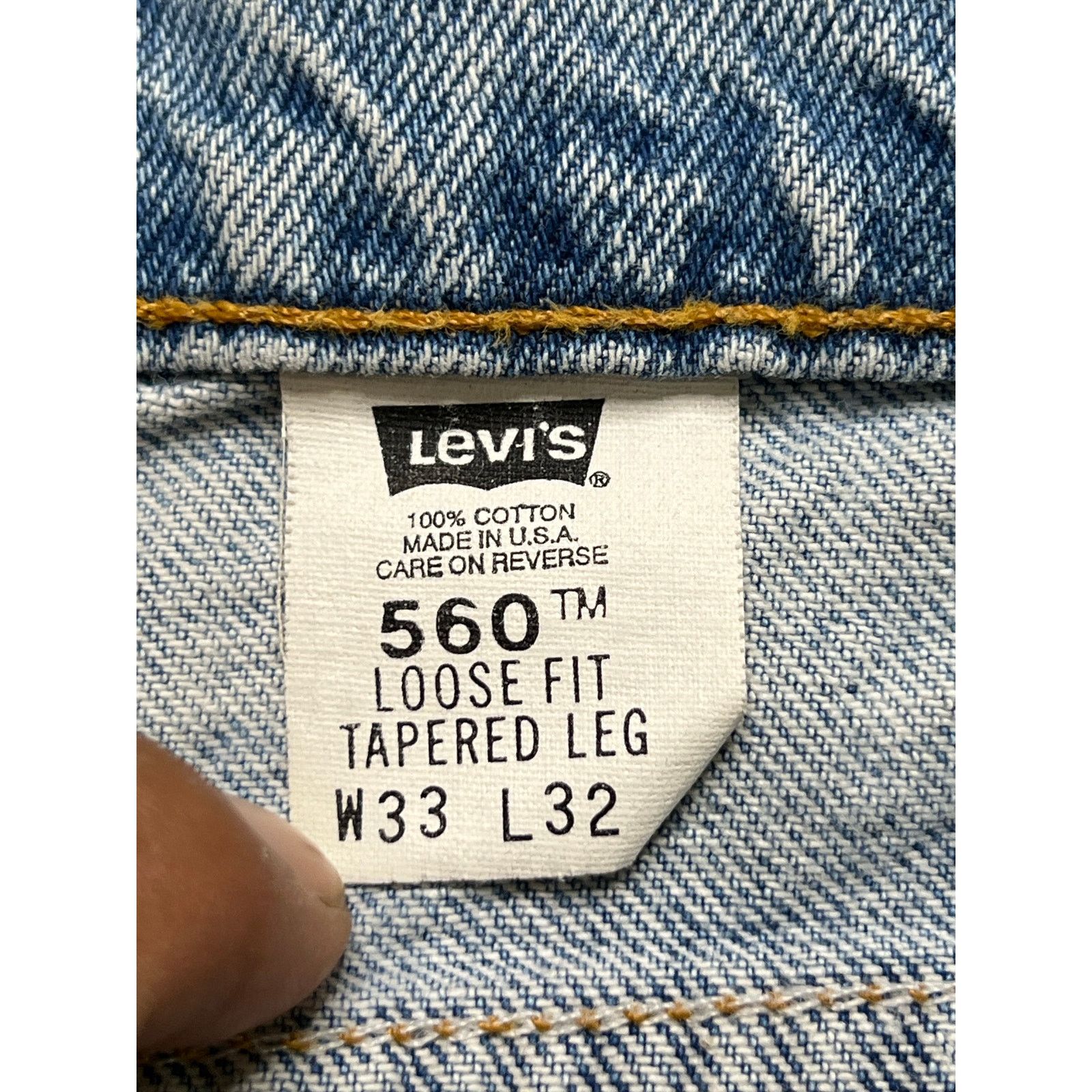 Levi's Vintage Levi’s 560 Loose Fit Tapered Jeans USA 33x32 Orange Size US 33 - 6 Thumbnail